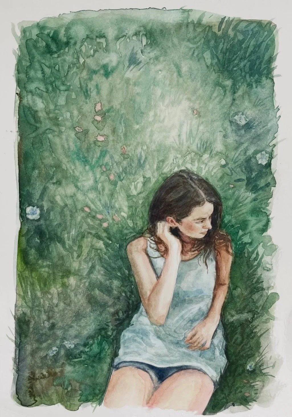 To Look Down Another Way, 8x10 watercolor on paper (2025)