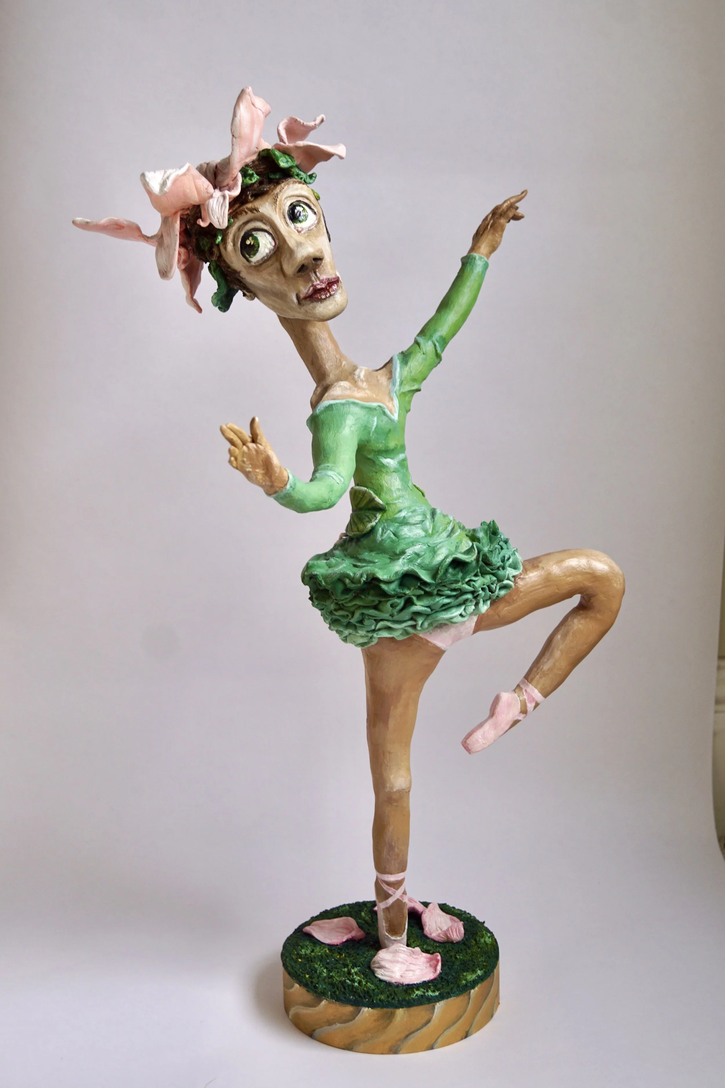 Point from the Ground Up (5x14, 2019) clay, steel, and acrylic 