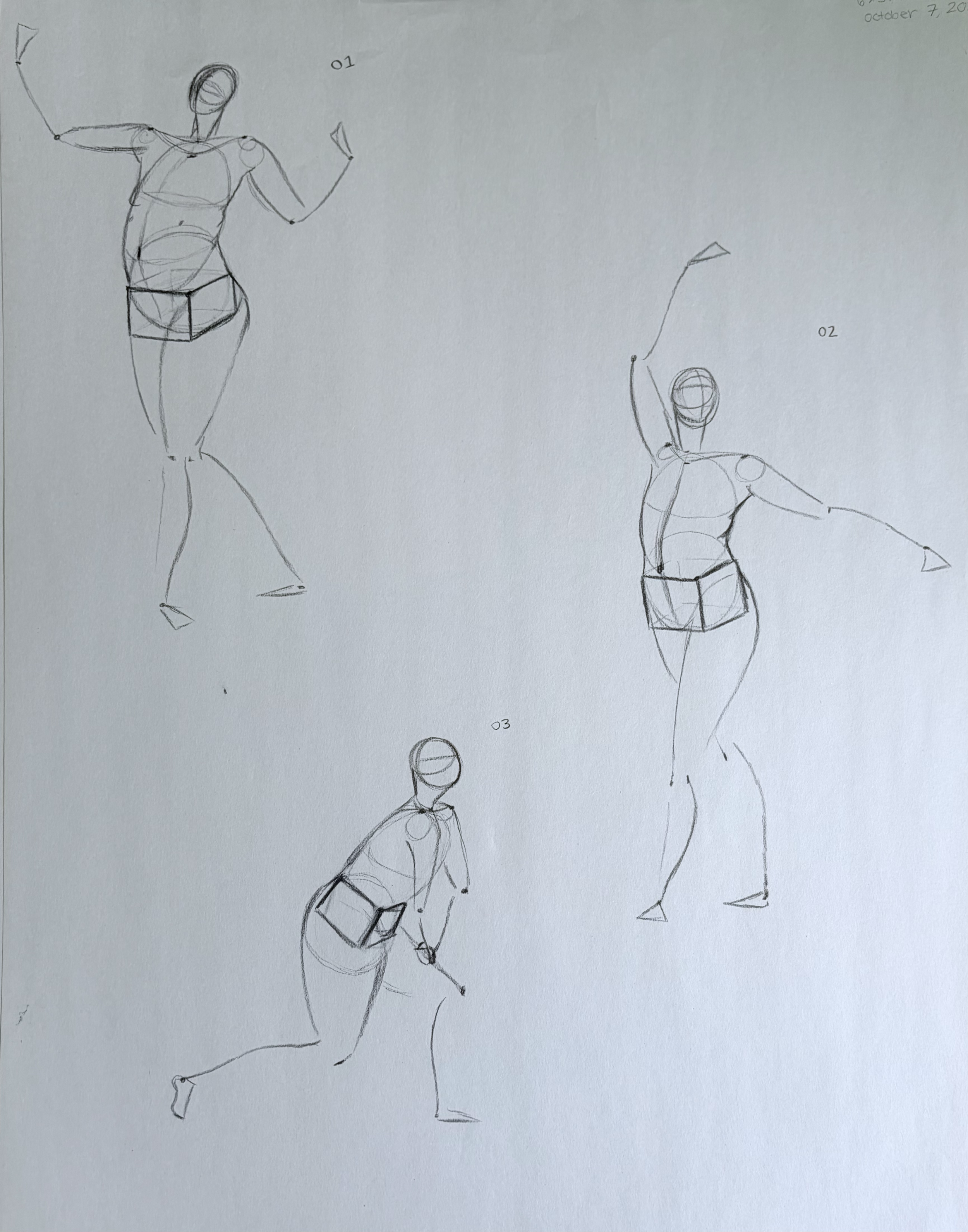 Three Minute Bean and Box Sketches (18x24, 2022) charcoal on newsprint 
