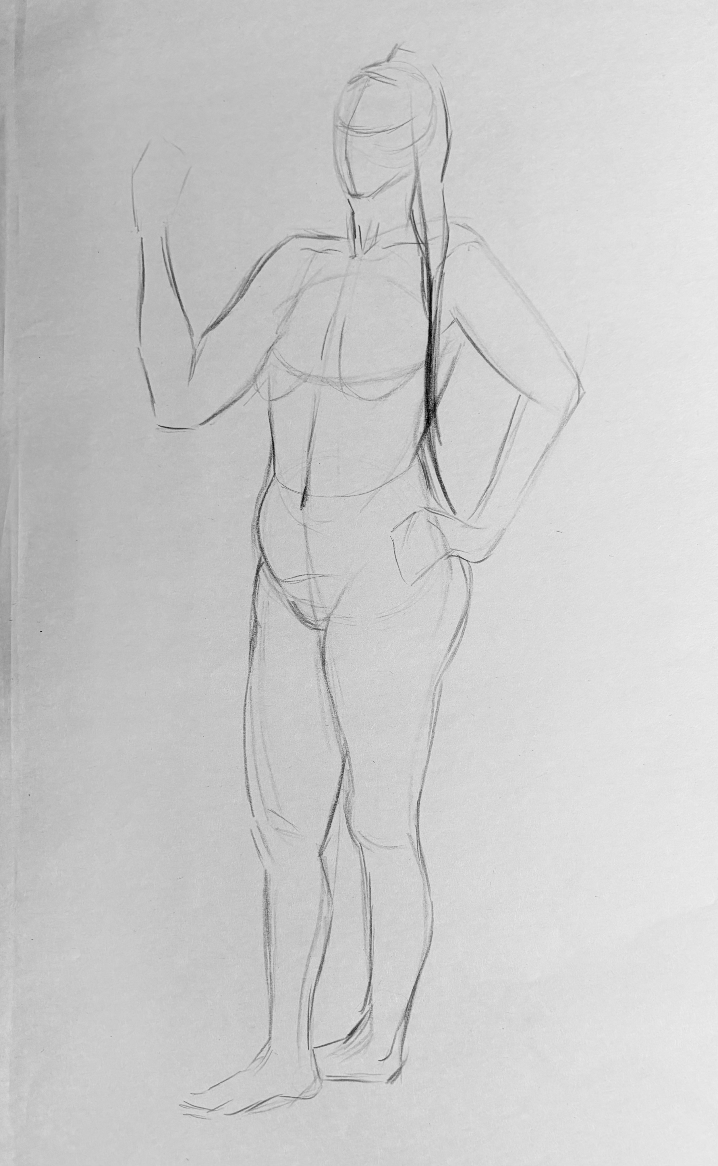 Three Minute Figure Sketch (18x24, 2022) charcoal on newsprint 