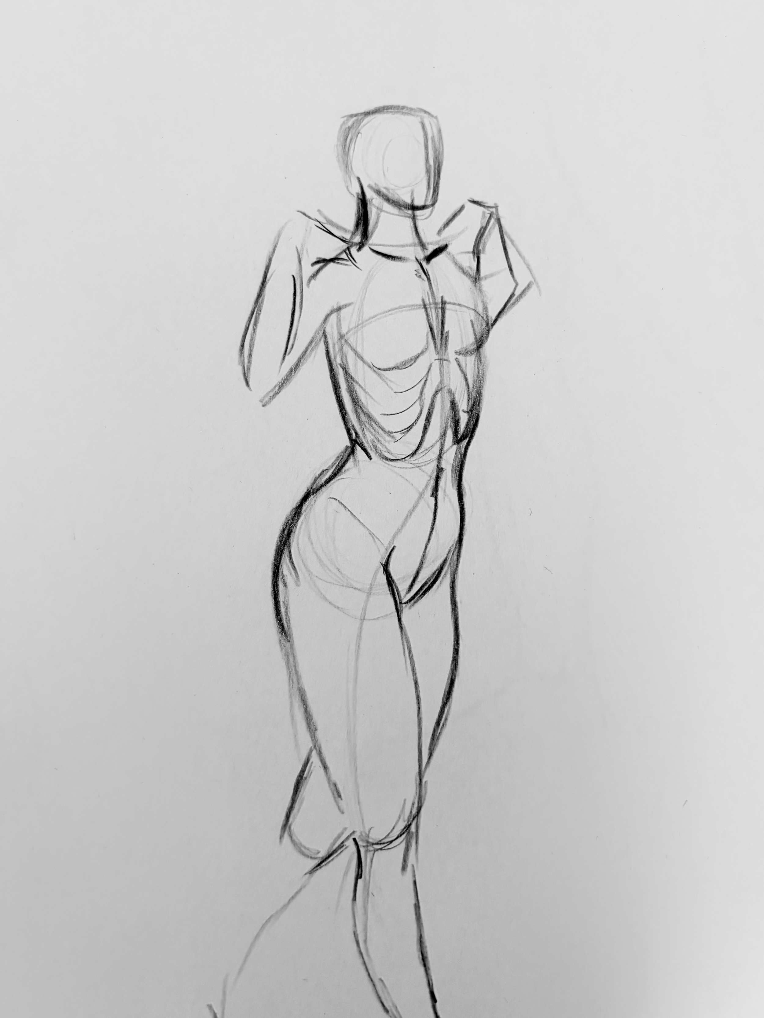 Three Minute Figure Sketch (18x24, 2022) charcoal on newsprint 