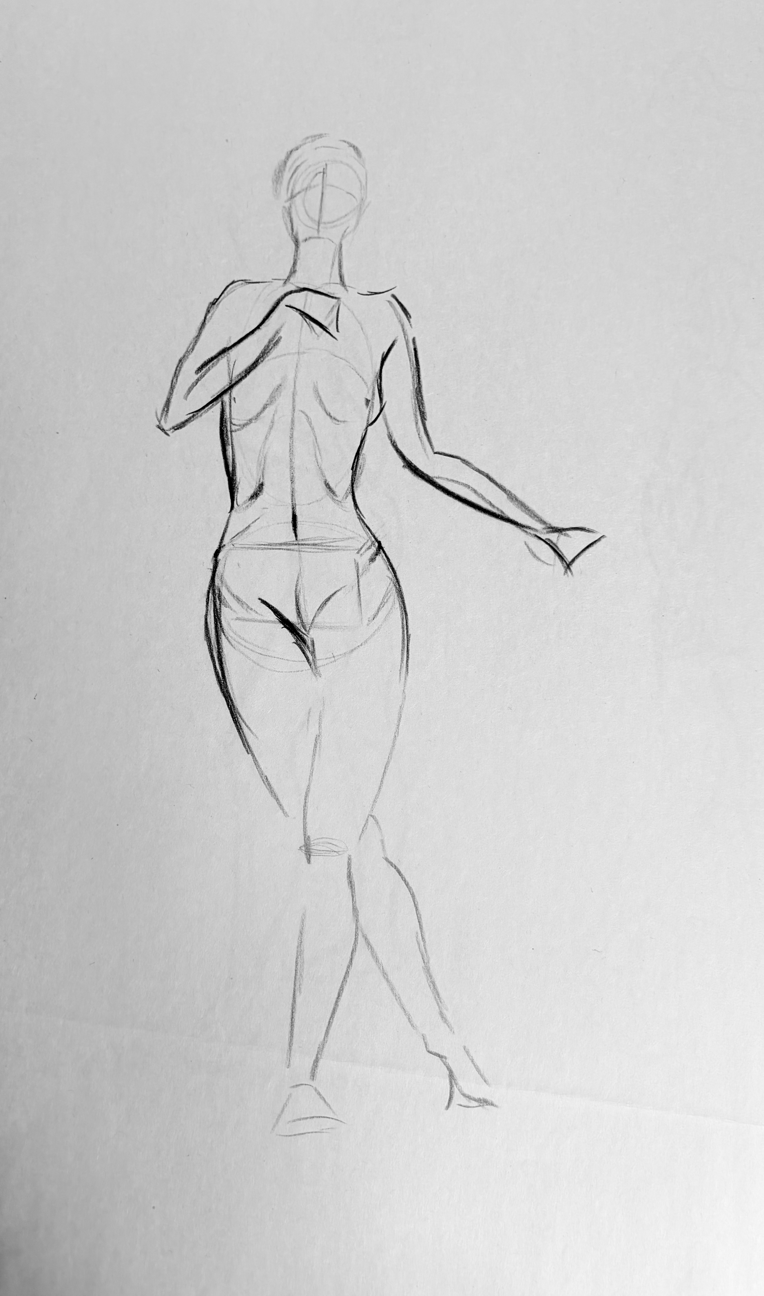 Three Minute Figure Sketch (18x24, 2022) charcoal on newsprint 