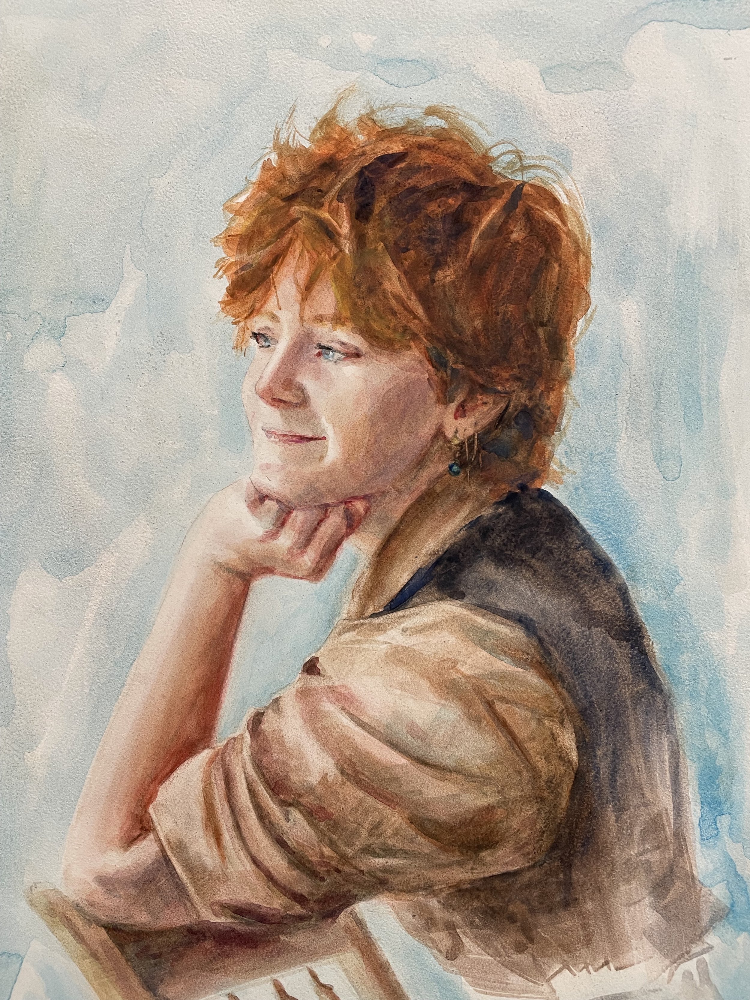 Erika Water Study (9x12, 2024) watercolor on aqua board *NFS