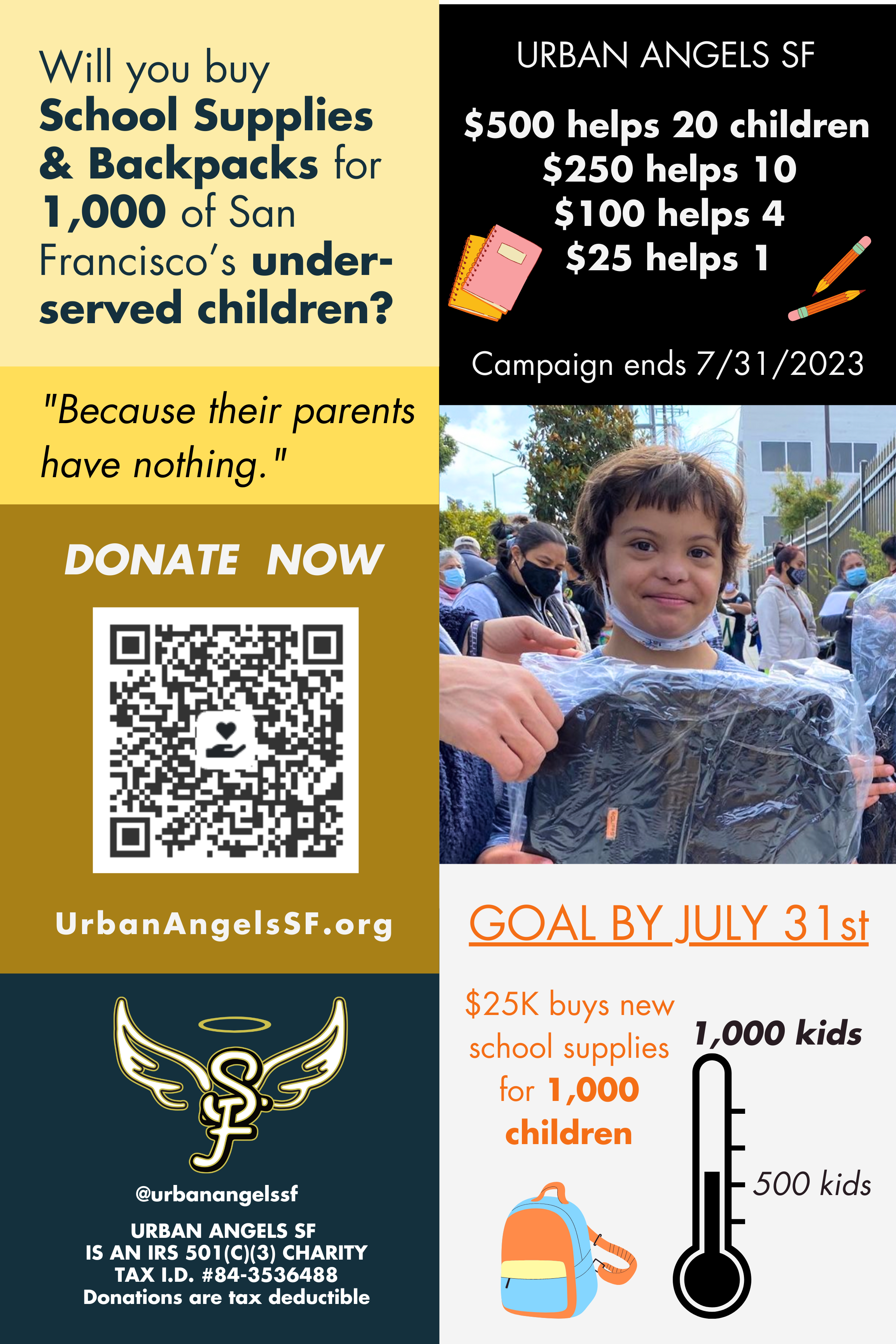 School Supplies Program — Urban Angels SF - Nonprofit Serving Those In ...