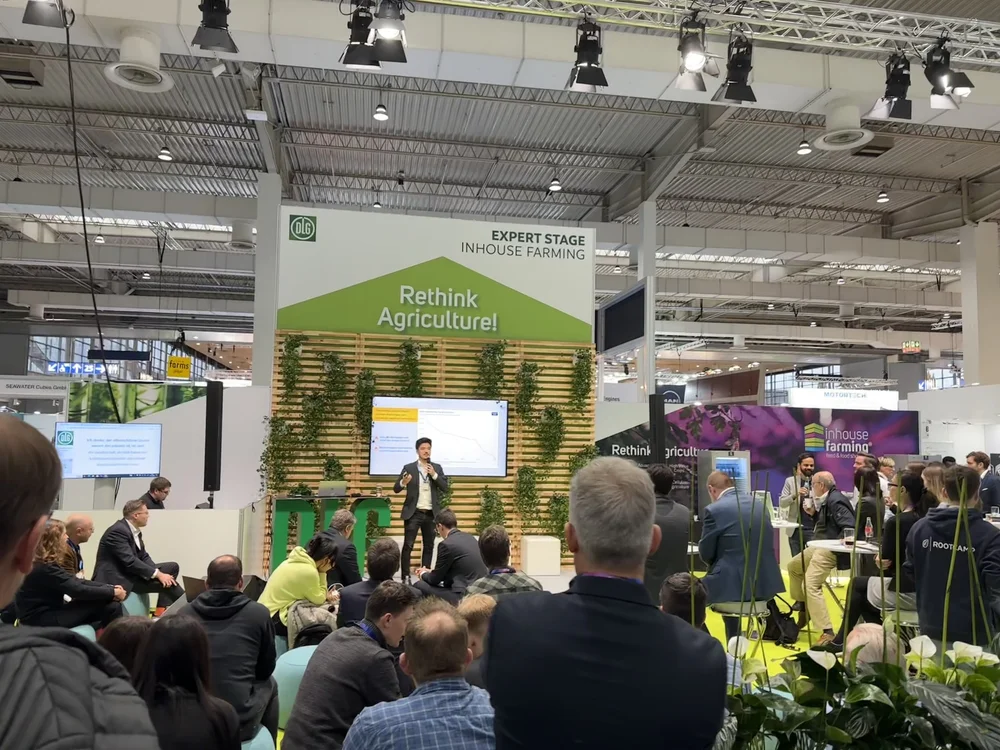 Robert gives his keynote at the EuroTier Startup Showcase event
