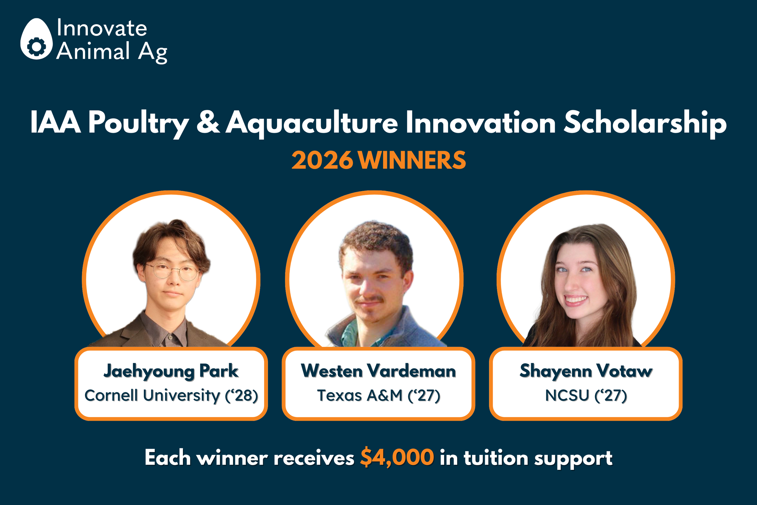 Announcing the 2026 IAA Poultry &amp; Aquaculture Scholarship Winners