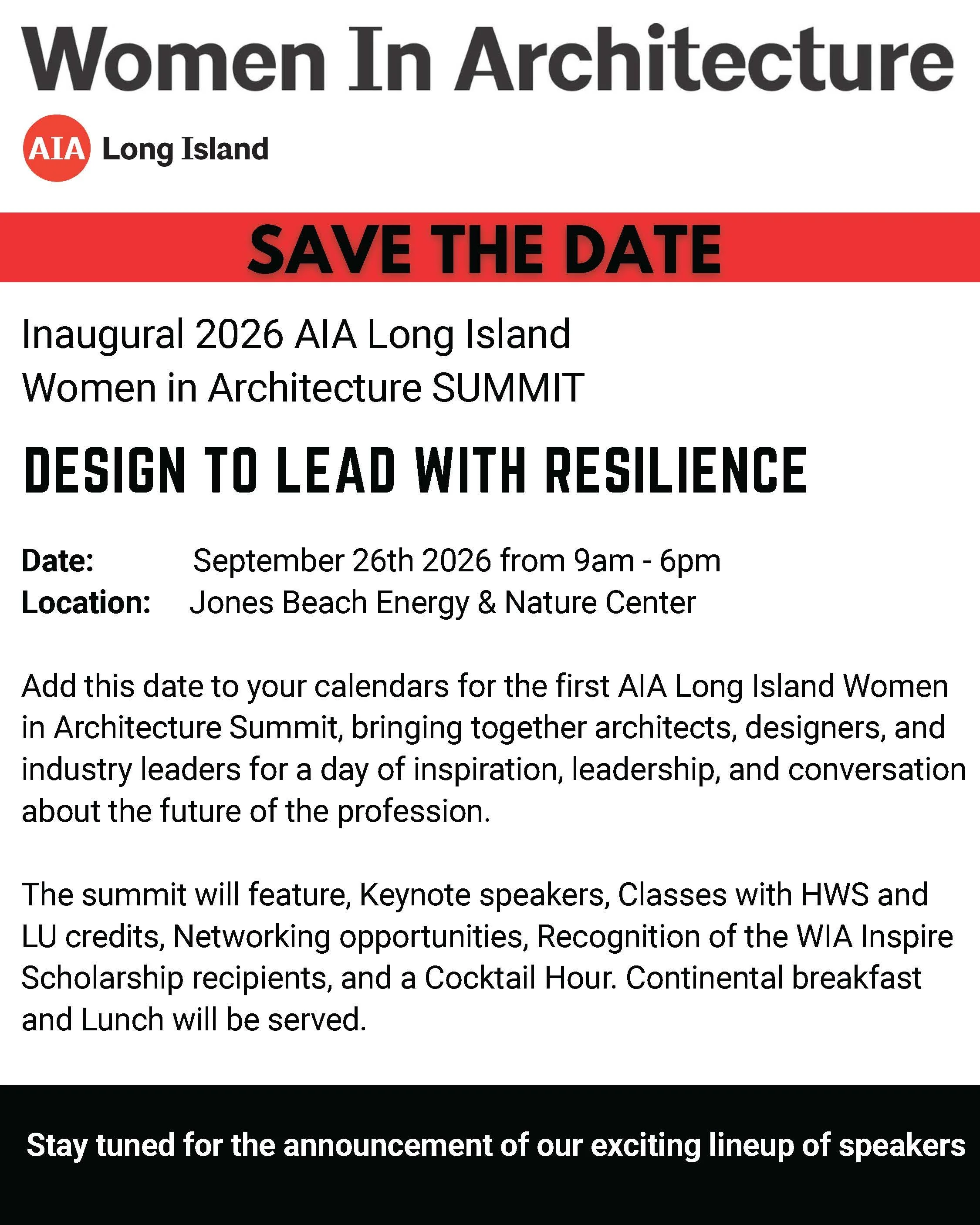 AIA LIC WIA Summit: "Design To Lead With Resilience”