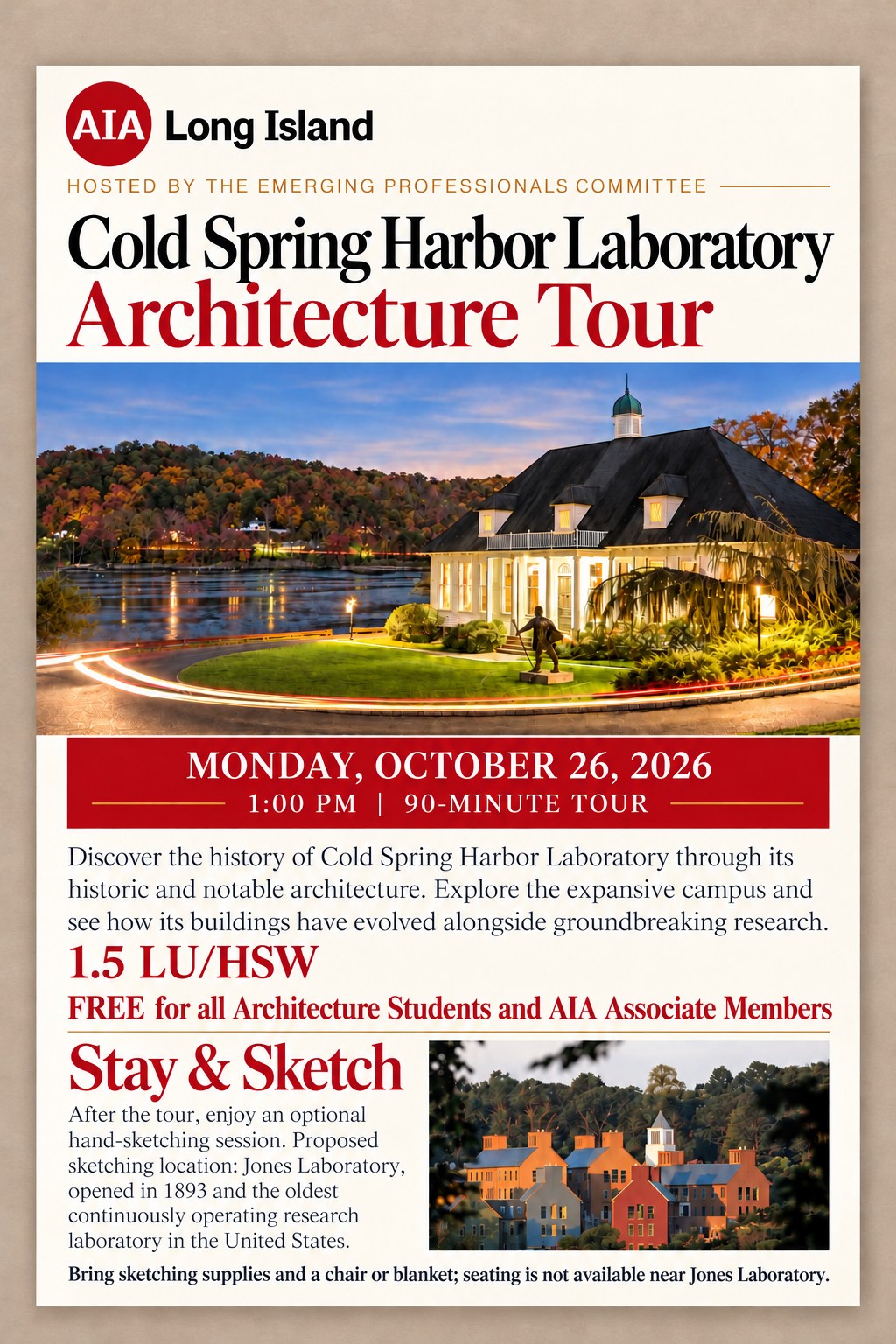 Cold Spring Harbor Laboratory Tour 1.5LU/HSW