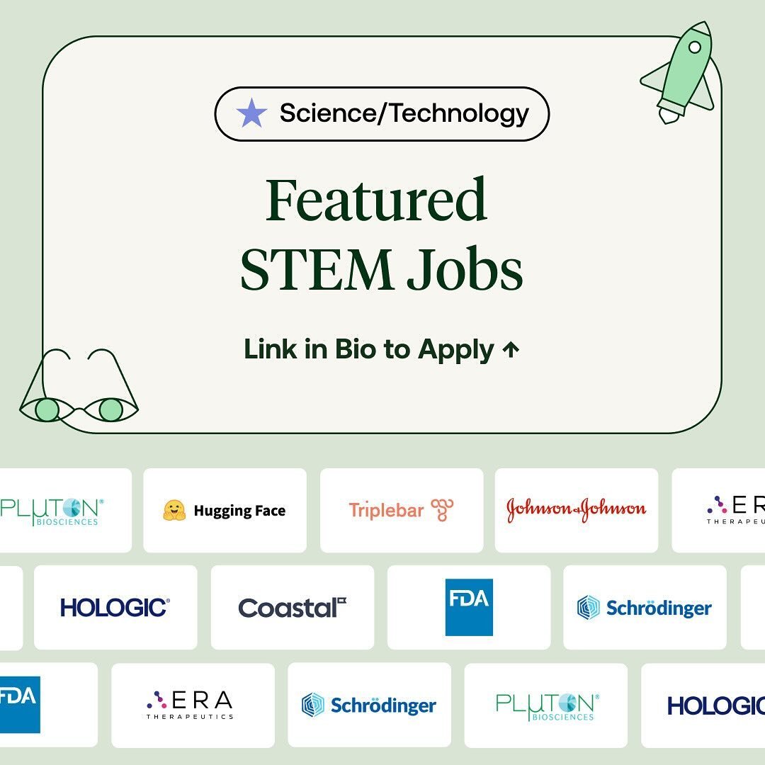 🧪 PART 1: Cool STEM jobs you might want to apply for. #linkinbio #womeninSTEM

👀 Check out the link in our bio for the links to apply to these jobs and more!

❌ These posts are not sponsored, they are just a resource to support your job hunt. All l