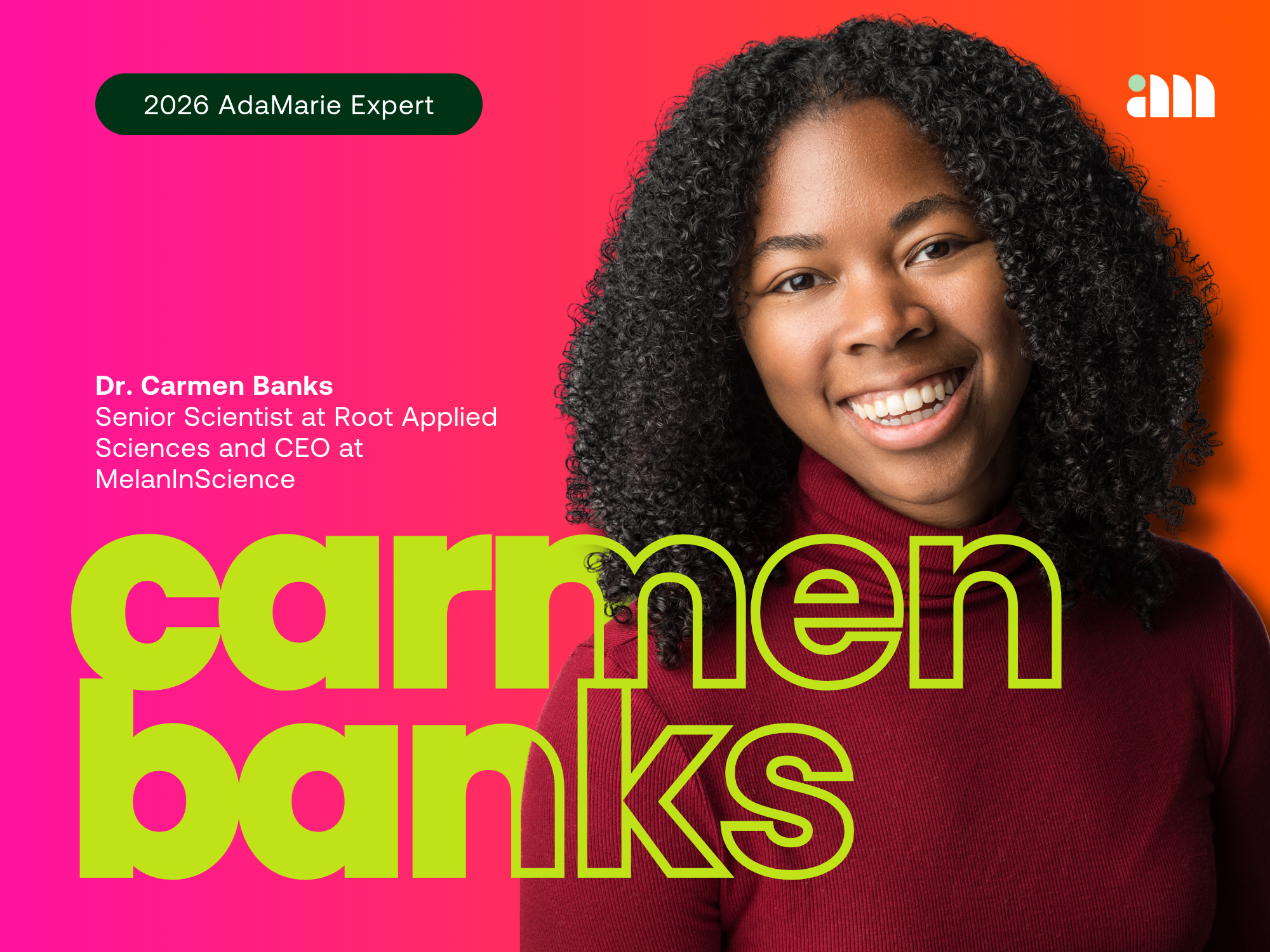 Meet Dr. Carmen Banks, 2026 AdaMarie Expert