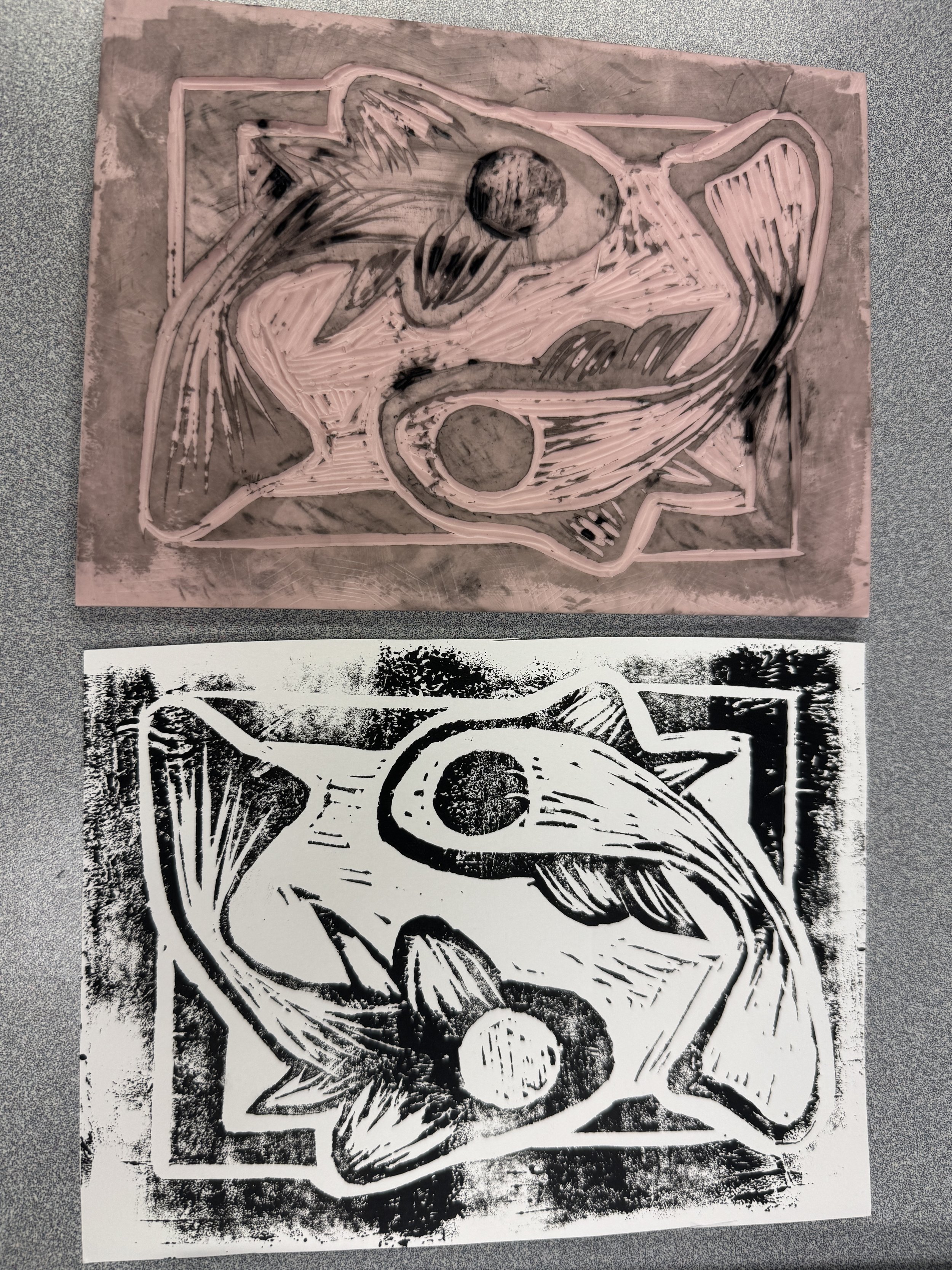 Balance (Linocut Print)