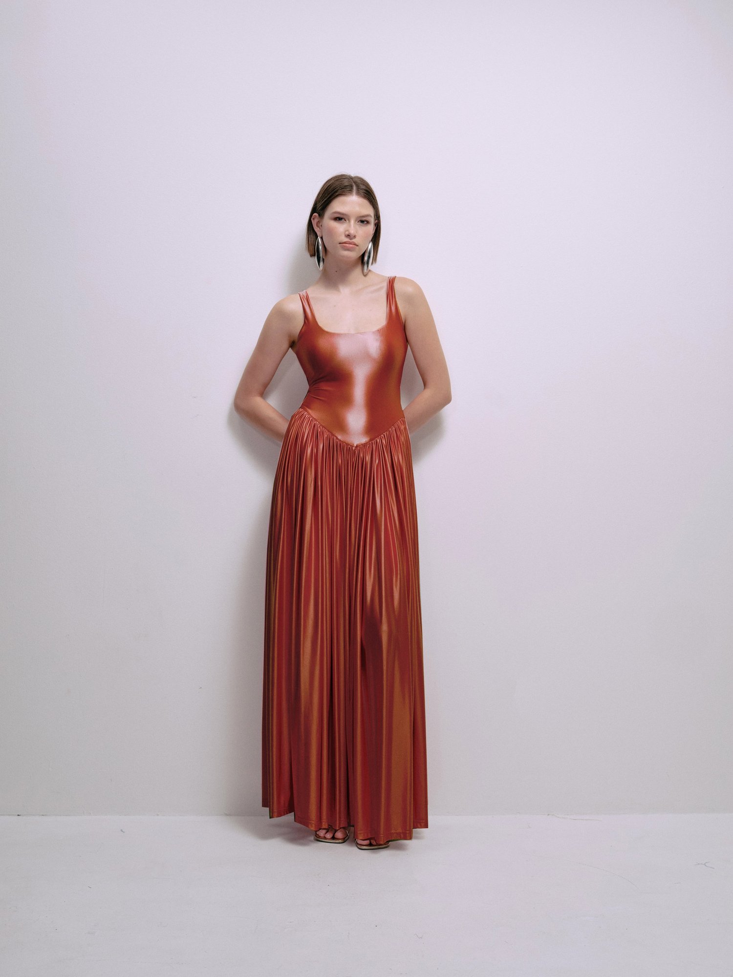 fishtail dresses Faille Fishtail Gown with Detachable Sleeve – Elizabeth Anthony