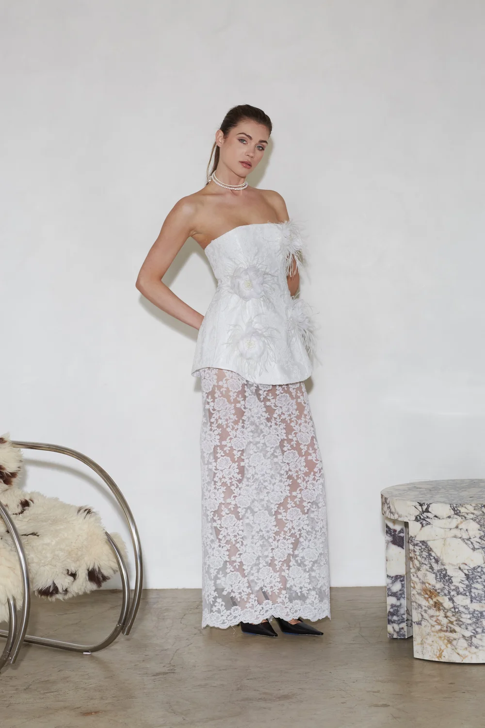 dress navy blue lace Tahlia Velvet Flocked Lace Dress in Navy/Black|MILLY in Navy/Black main image 1