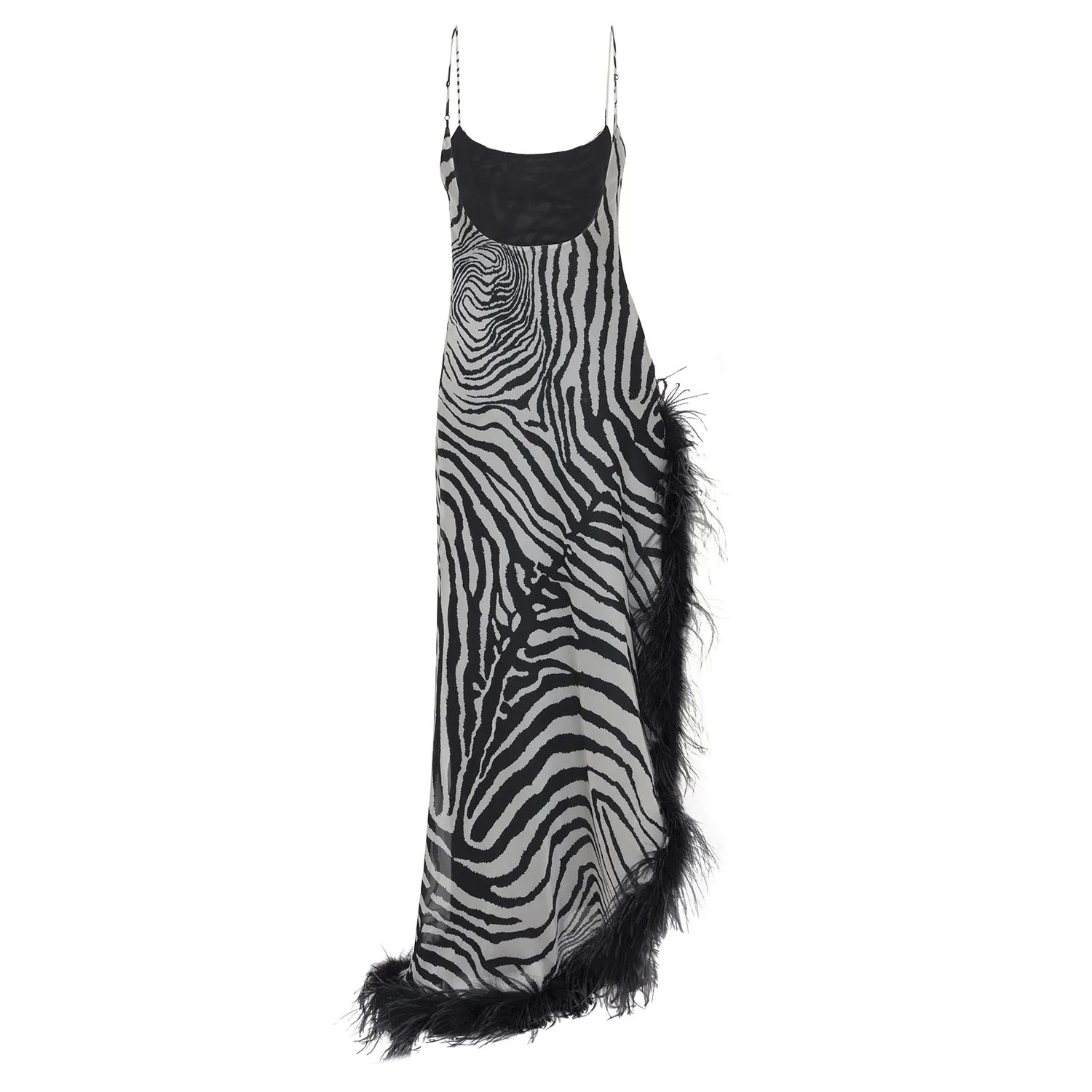 animal print dress black and white Silver Animal Tie Front Midi Dress main image 1
