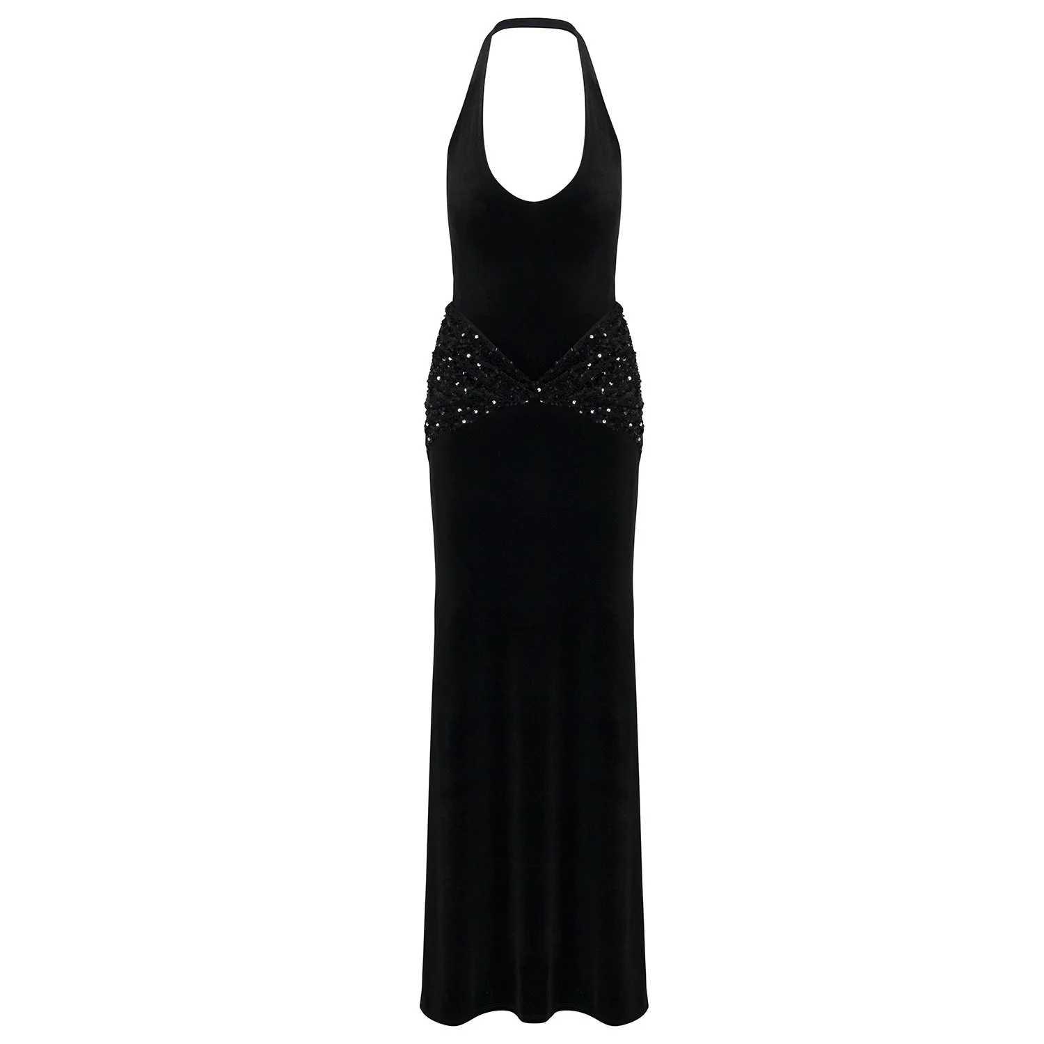 princess polly baby blue dress Fifteen Twenty Beatrice Velvet Dress - Black main image 0