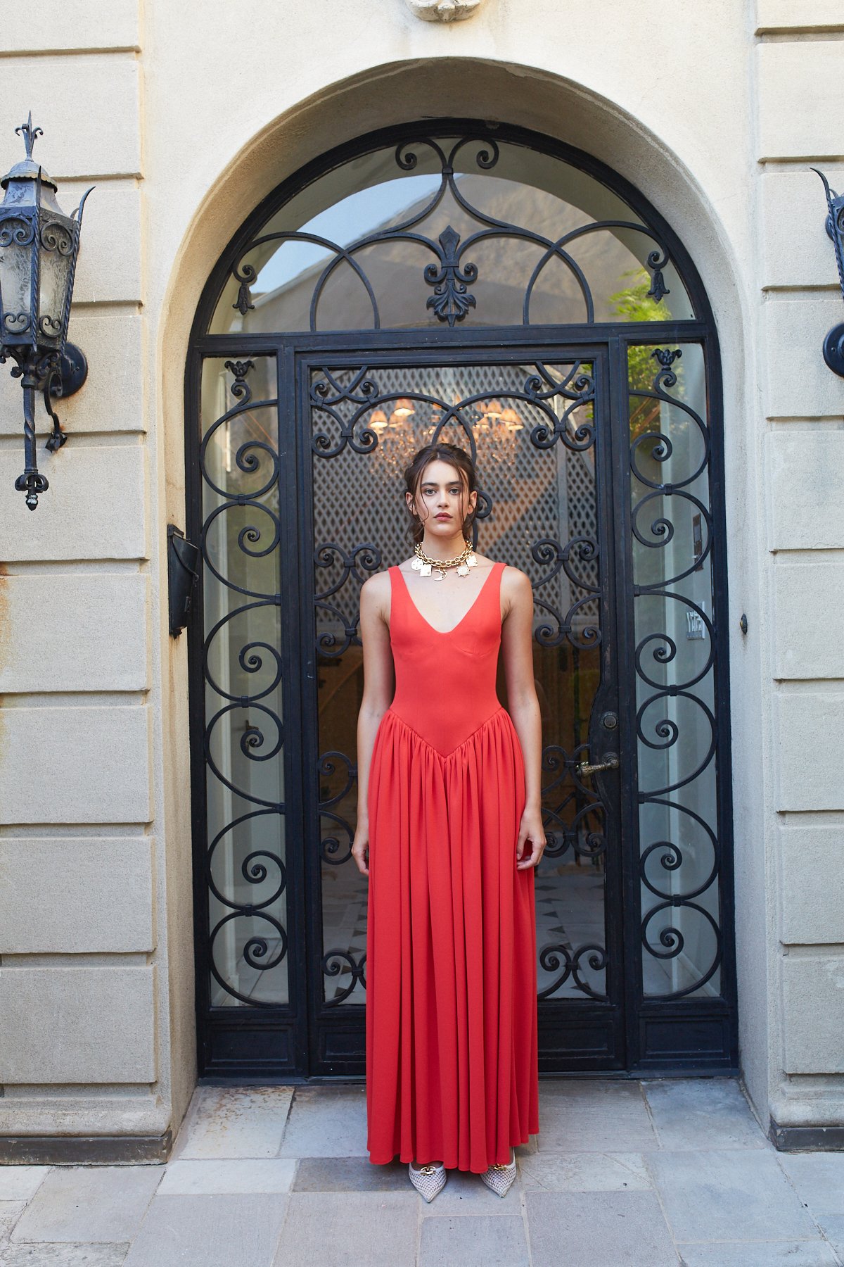 Margot Dress Long in Tangerine