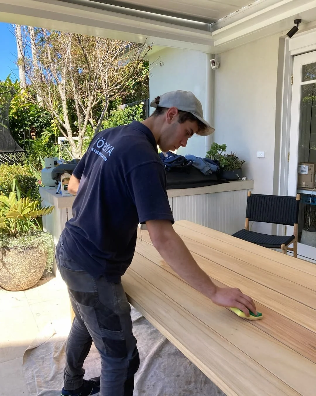 Perfectly maintained teak.