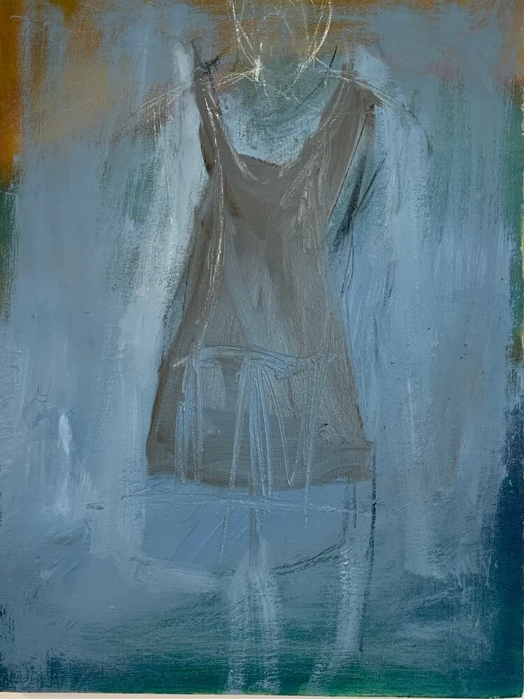 Figure in Creek, oil on canvas, 24"x16"