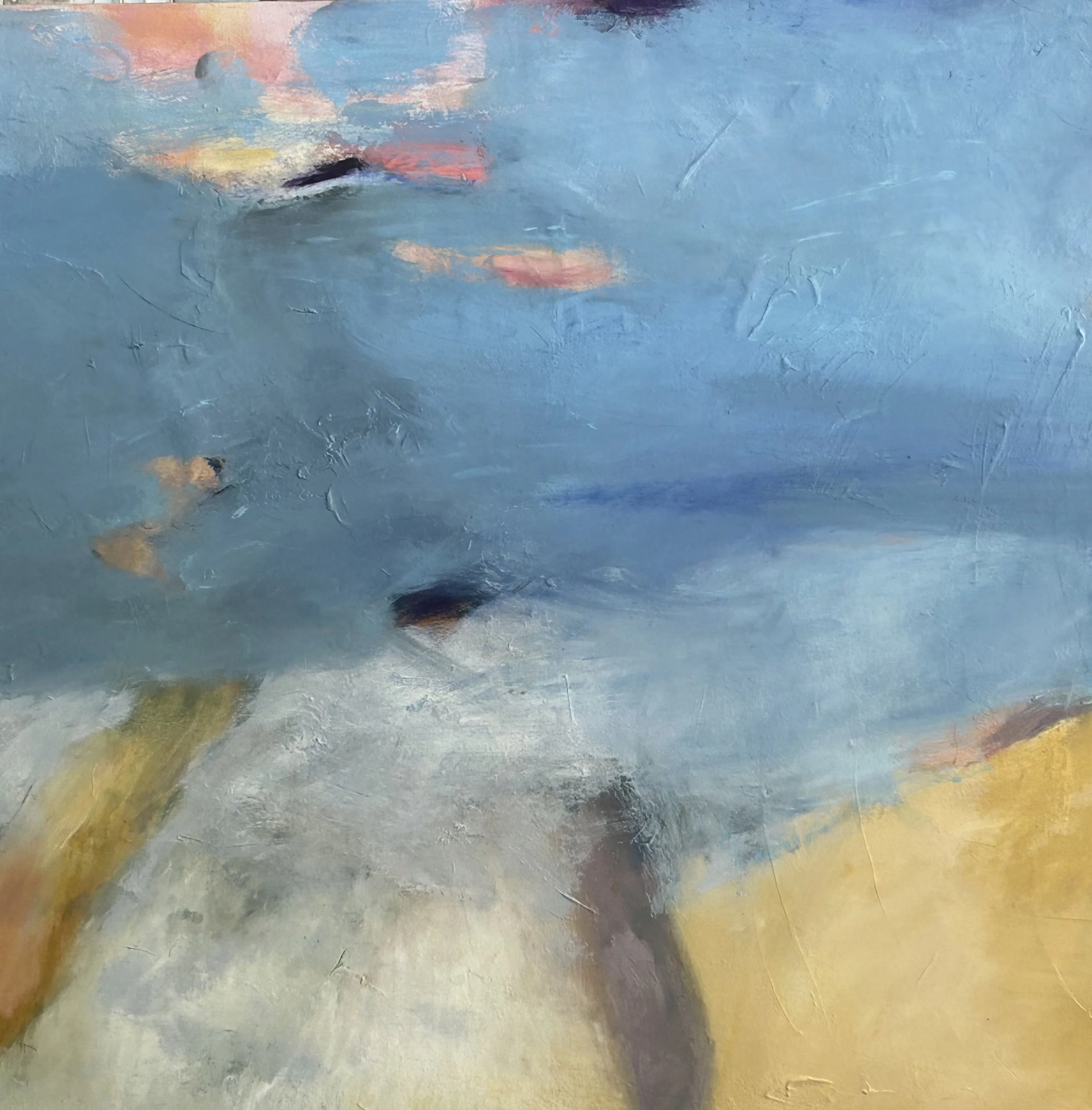 "Underwater," oil and mixed media on canvas, 48"x40"
