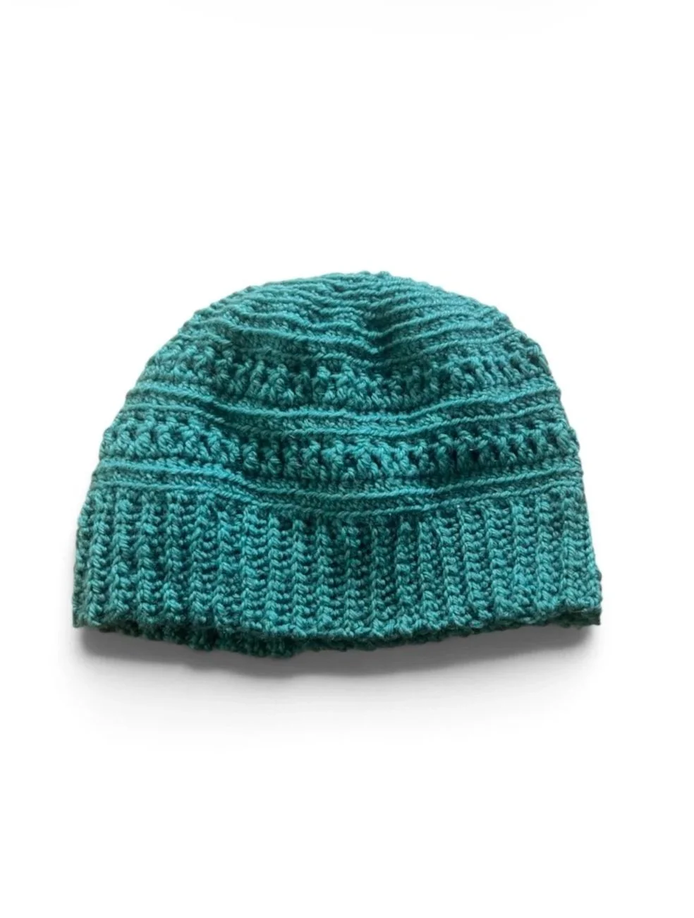 Handmade Green Crochet Wool Beanie