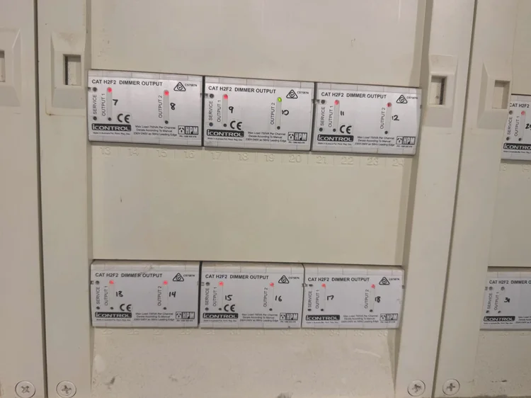 HPM iControl dimmer modules in a Sydney switchboard