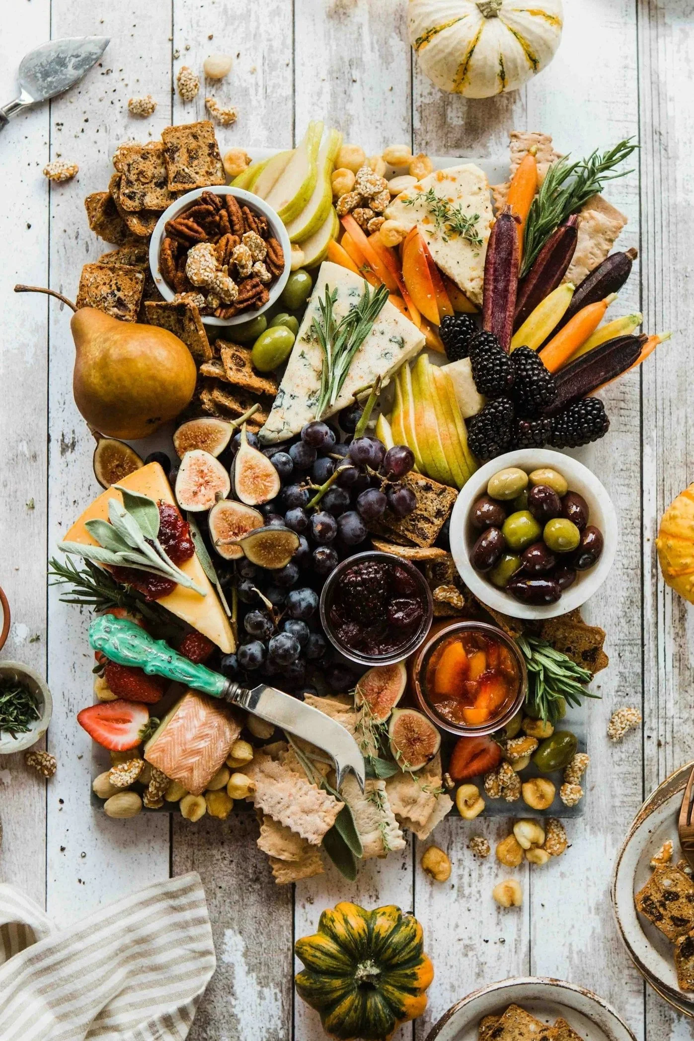 fresh vegetarian seasonal table of food