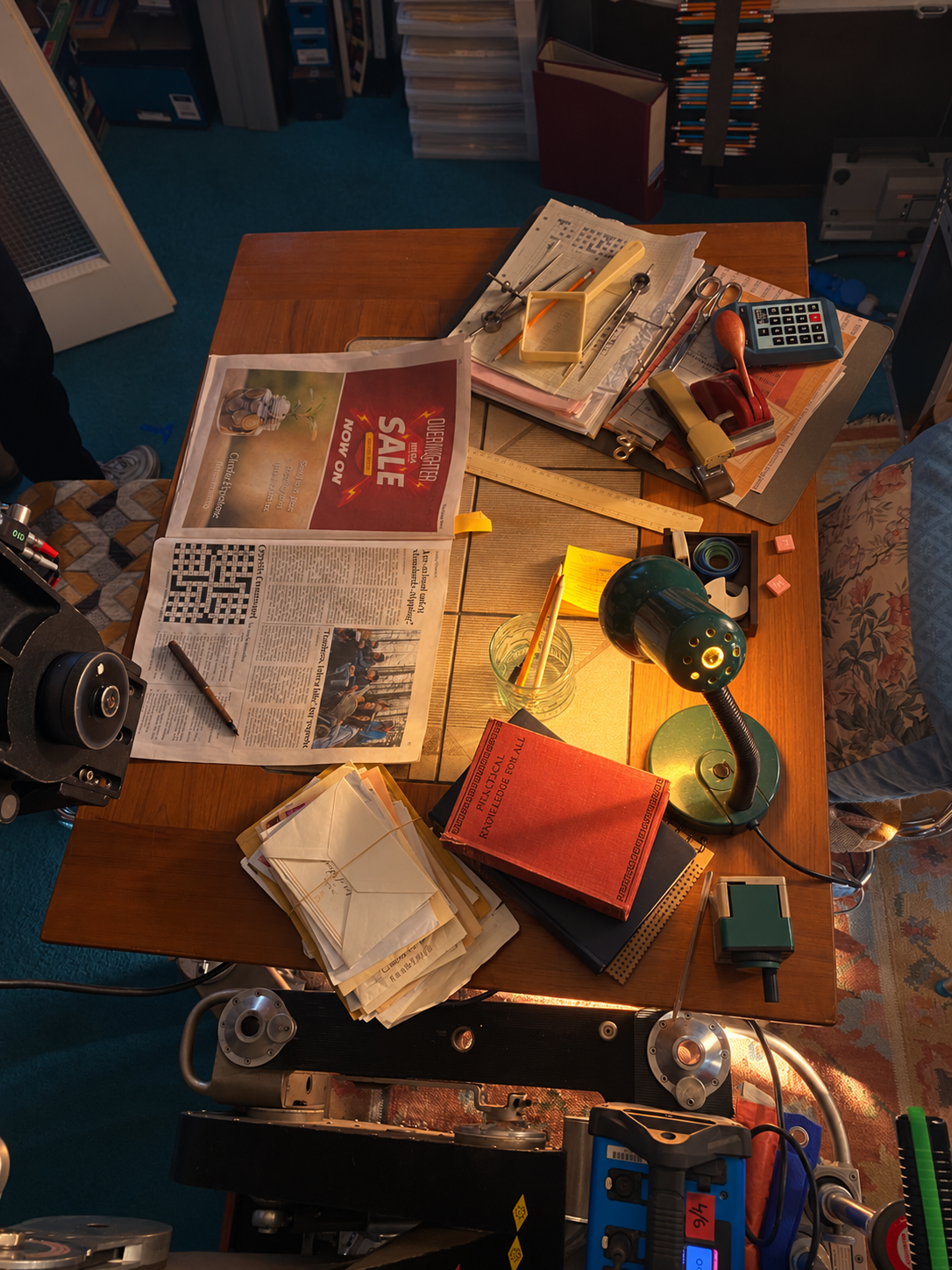 Styled top shot for a puzzle setters living room 