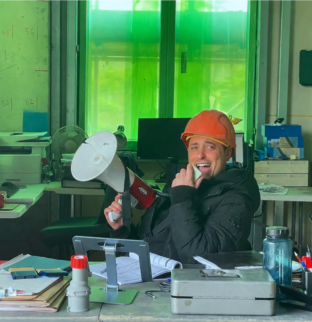 Maxwell Fine on set during production of Ludwig for the BBC.