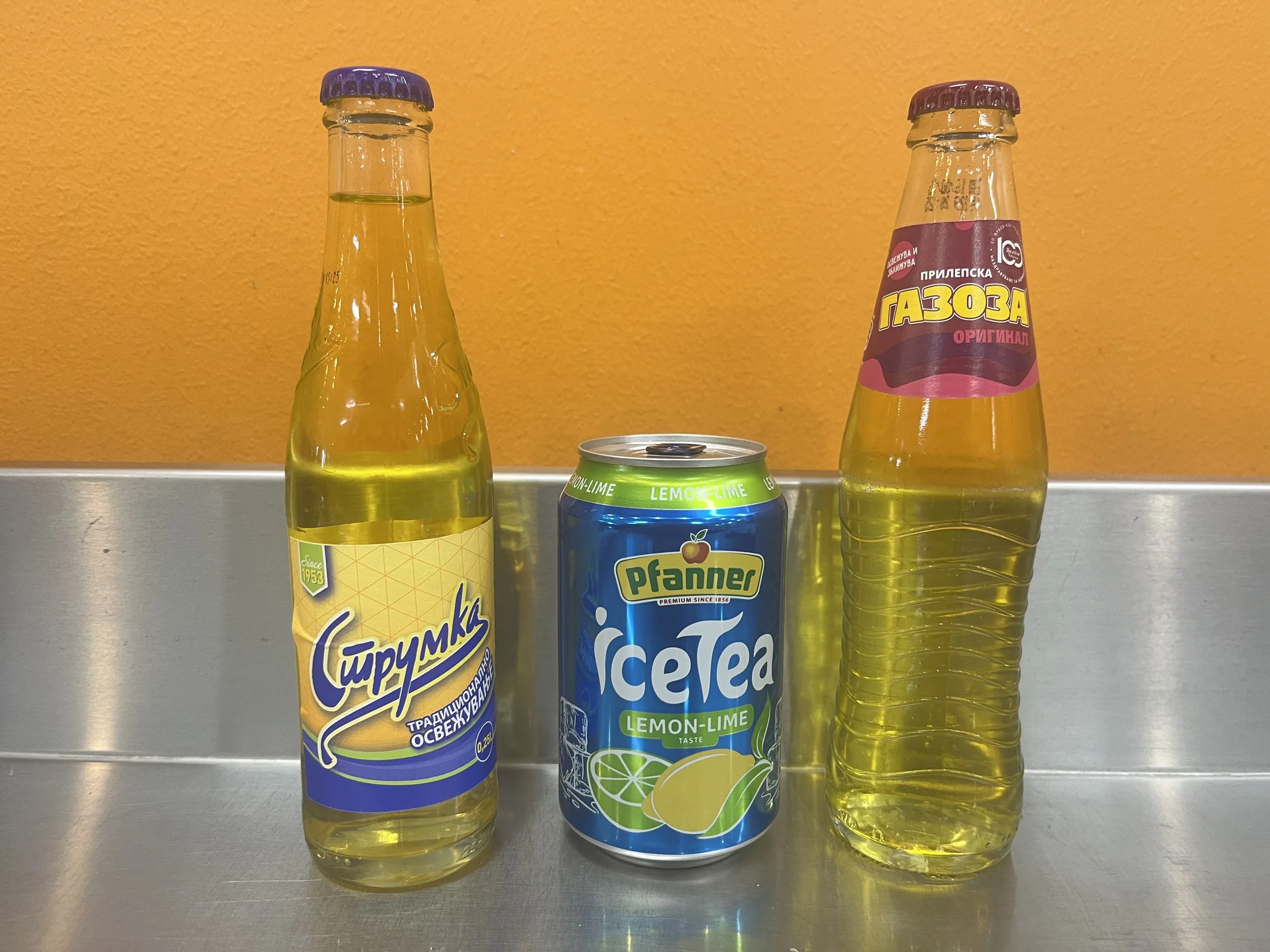 Strumska, Icetea and Gazoza: all popular speciality carbonated drinks from eastern europe.