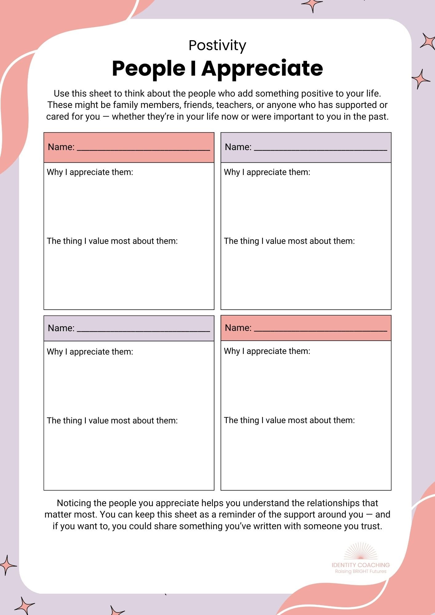 People I Appreciate – Connection & Gratitude