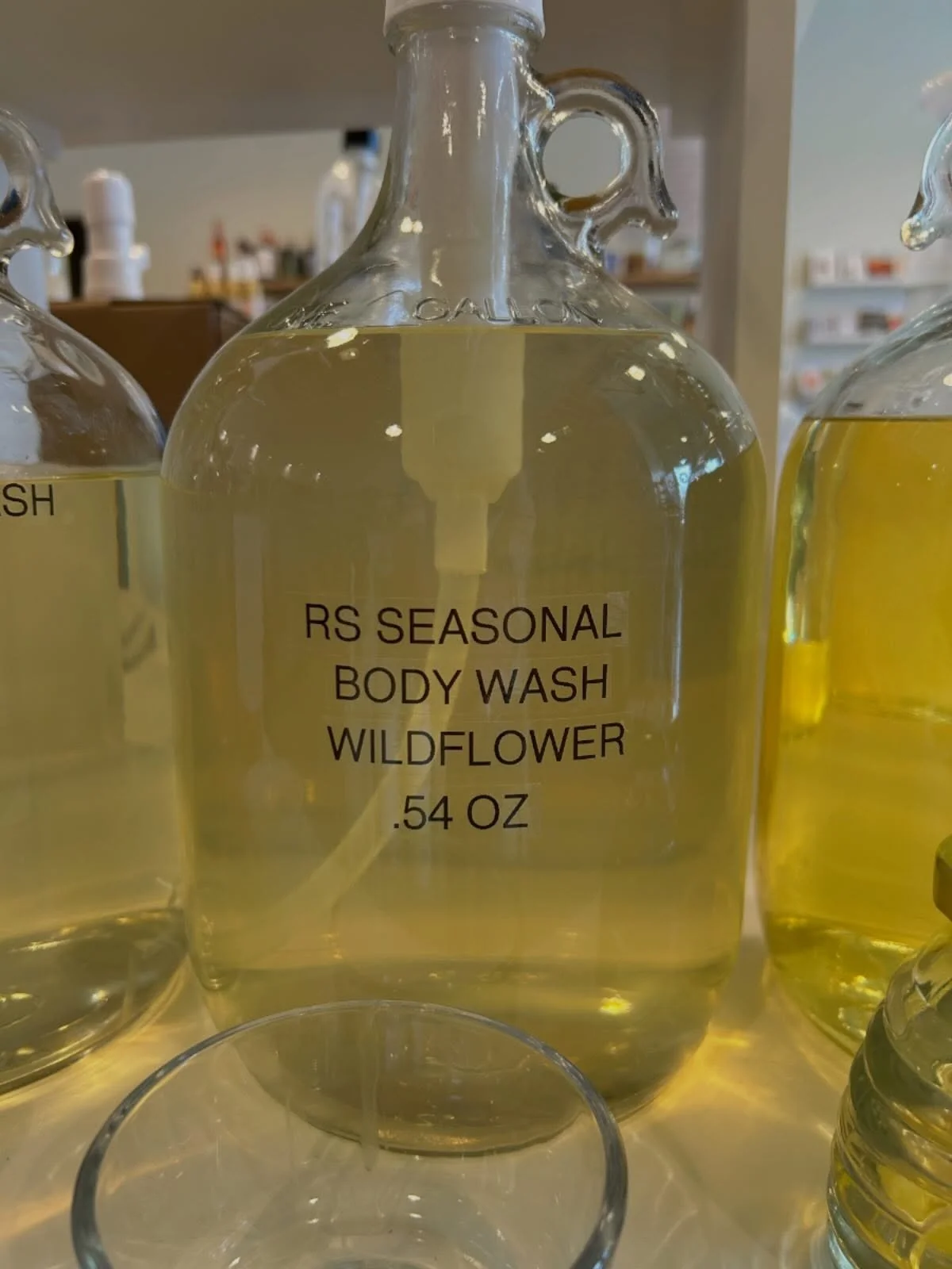 We have a new body wash for Spring! This is a seasonal scent from Rustic Strength, and it smells amazing! Come try the new Wildflower body wash, we&rsquo;re here 10-6.