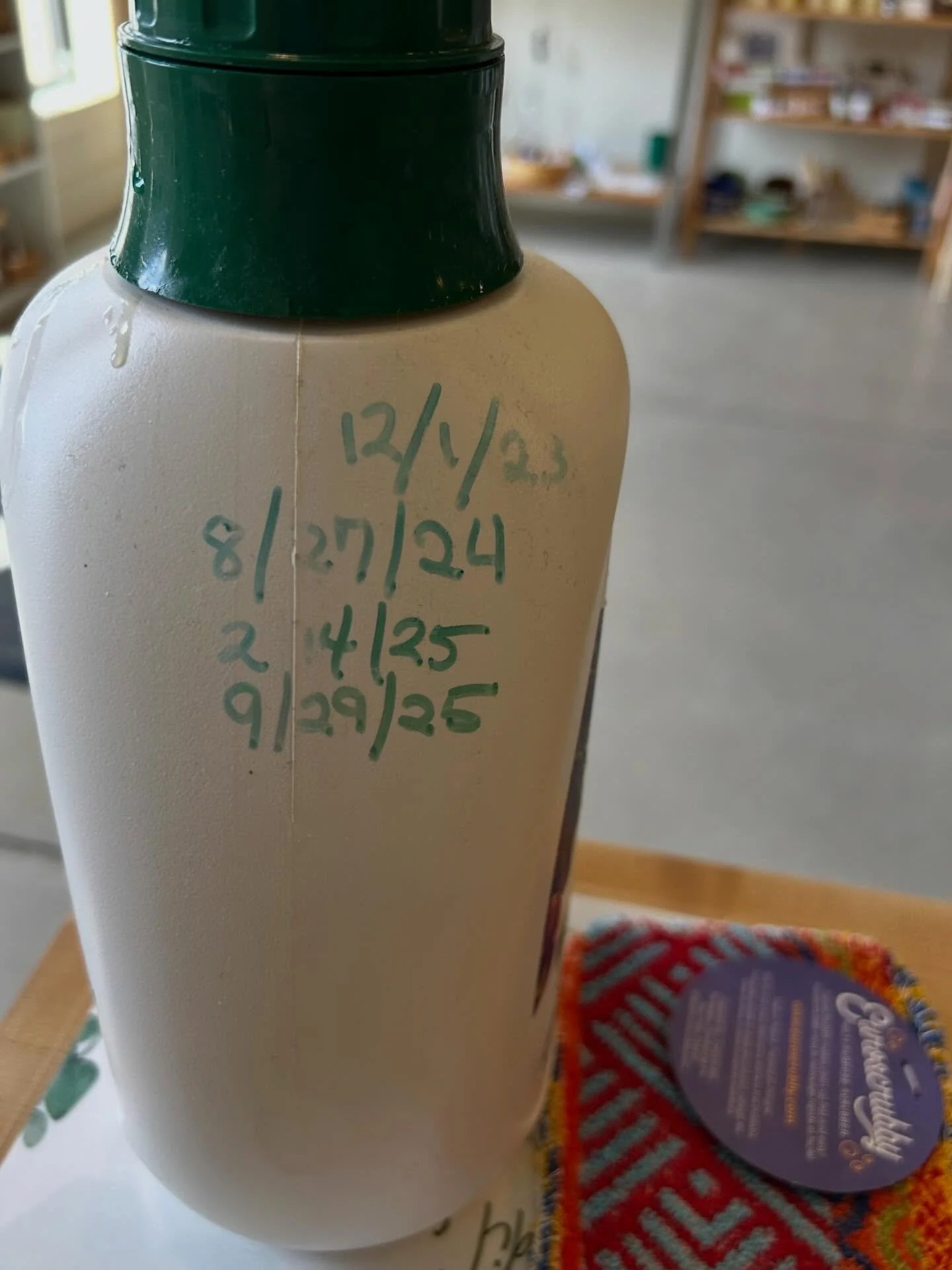 I love it when customers date their refills! Look how long this laundry detergent bottle lasted! She only needs to refill every 6-8 months! That&rsquo;s pretty awesome if you ask me! We&rsquo;re here for your detergent, dish soap, and everything else