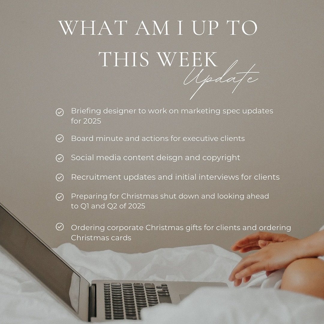 A snippet into my week&hellip;

+ a load more in-between! 

I also had one of my lovely team members helping me find some virtual registered office space for a client which offered call handling and post forwarding services. 

What&rsquo;s on your to