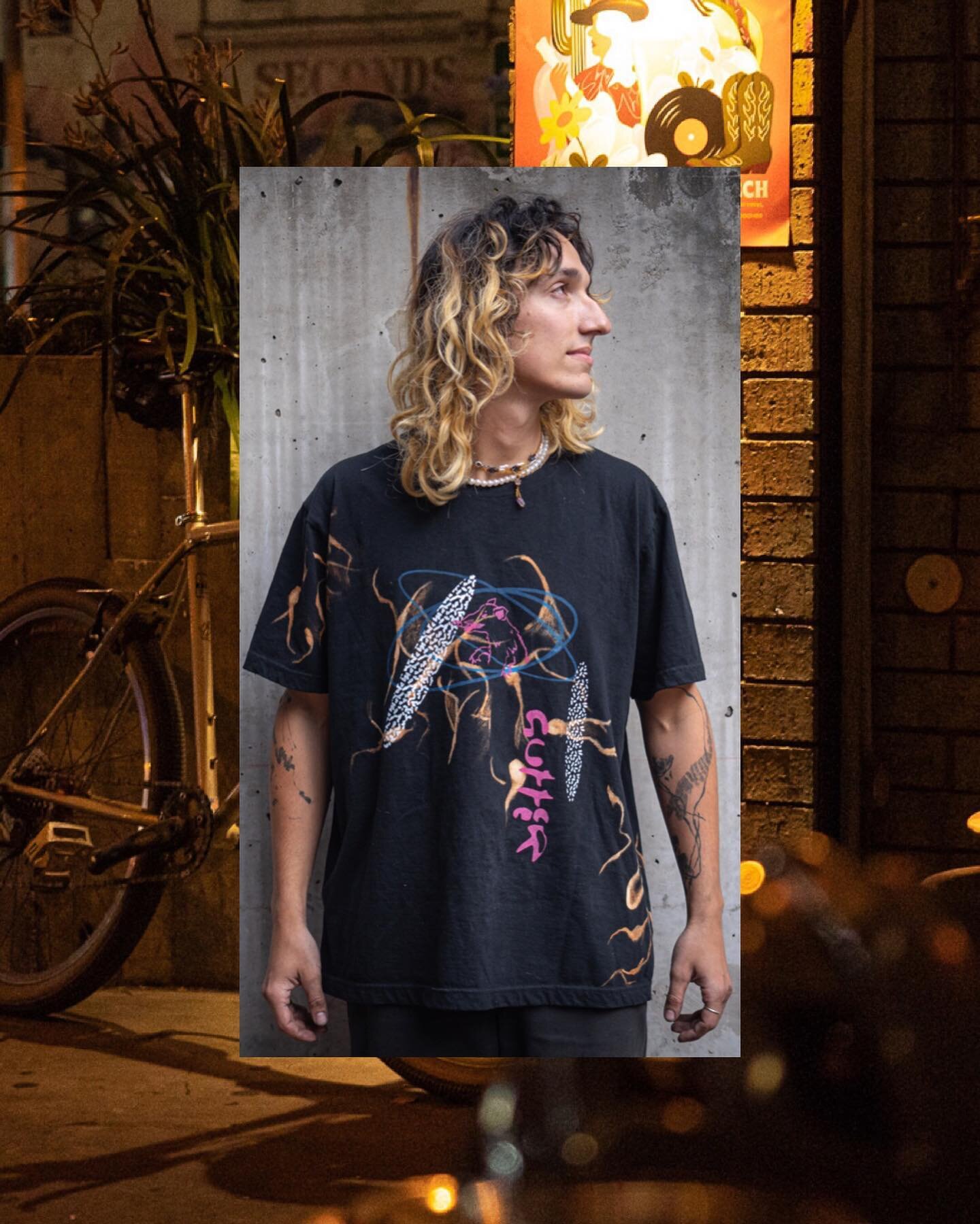 very excited to have some beautiful gutterbikes merch on deck! these amazing rat tees were bleached and screenprinted by hand by @from_stryker on Wurundjeri country. 

super limited stock but there will be more coming very soon if u miss this drop :~