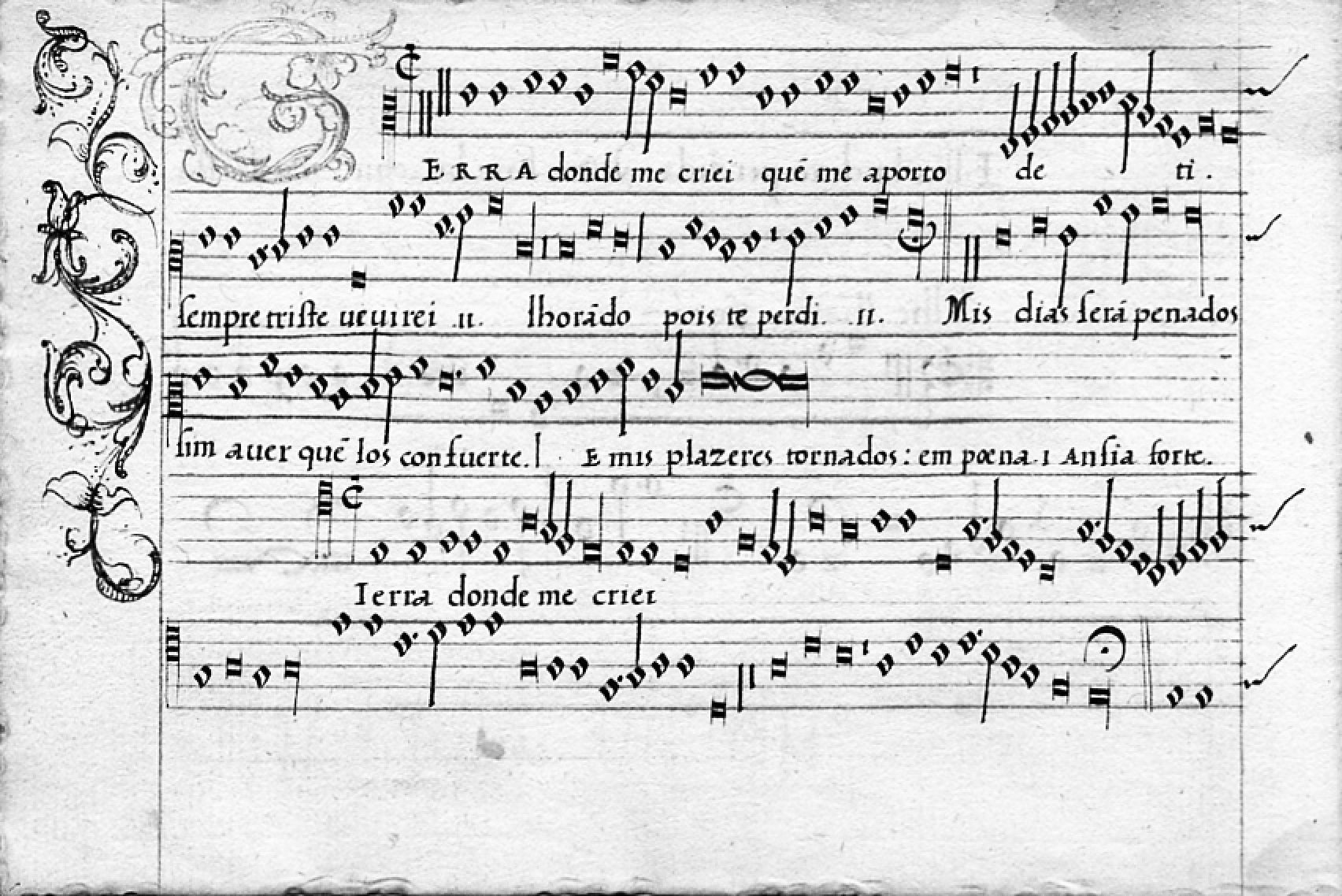 Cancioneiro Lisboa - Facsimile - Terra donde me criei