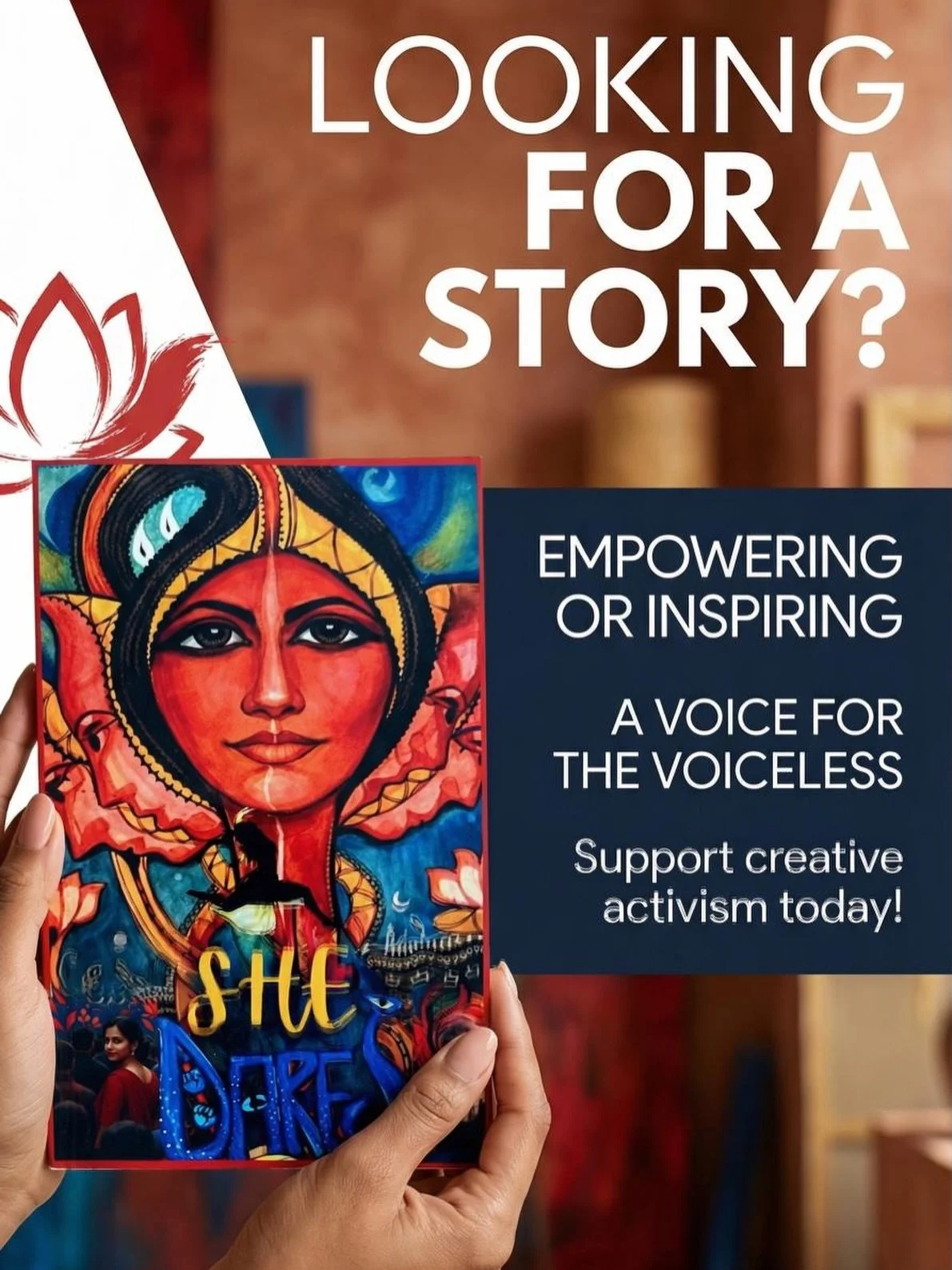 SHE DARES

Germany:  https://amzn.eu/d/0gGpxvqG 
UK:  https://amzn.eu/d/06c2PYDs
USA: https://a.co/d/0dpj2ML0
India:  She Dares | Pothi.com

This the eighth book of short stories by women in the SHE series exploring the identity and actions of women 