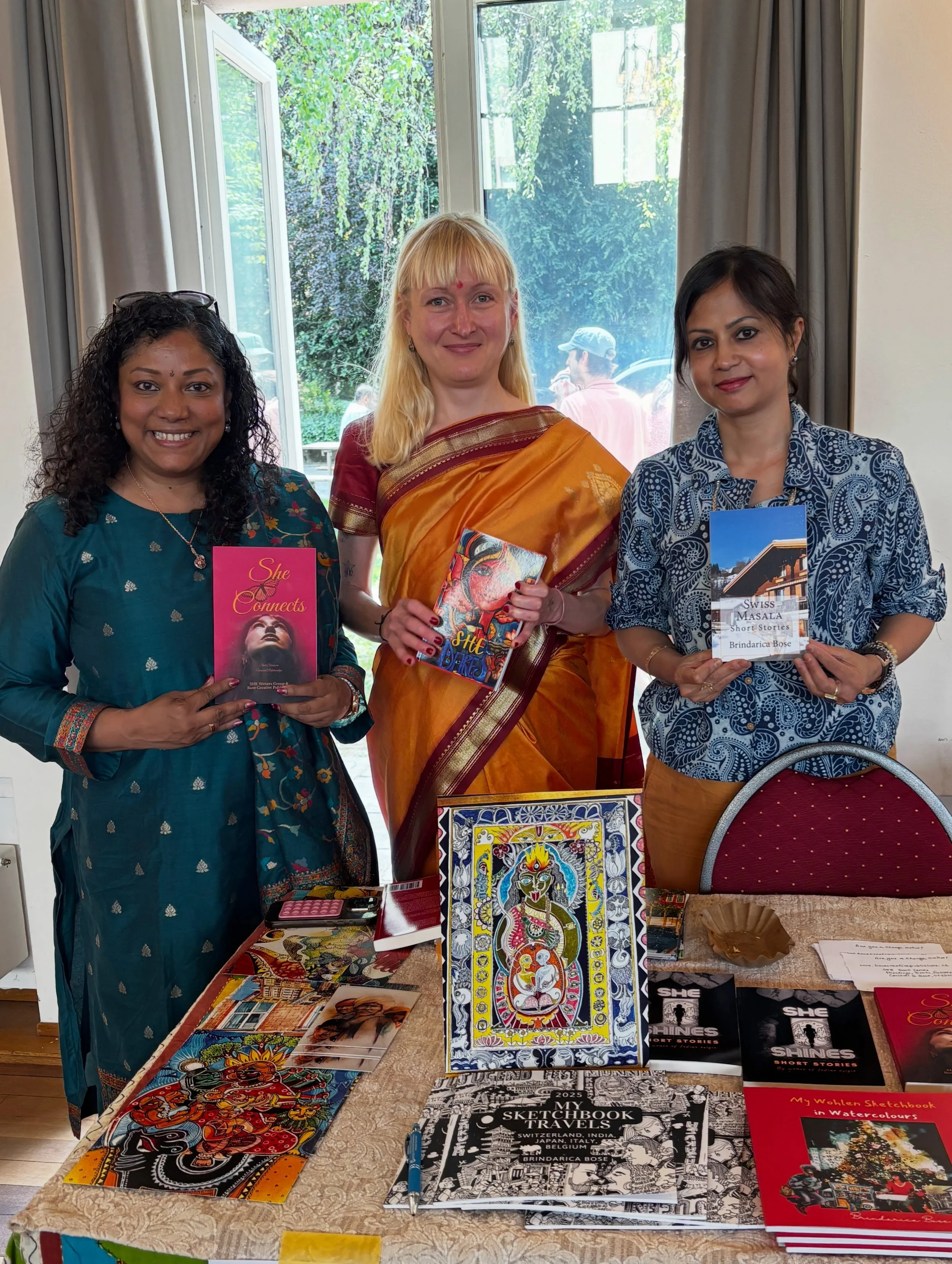 Books, music, dance and a cultural fest at @Riehen Basel presenting our books with @reji_ramachandran_sadhu we met new readers and spoke about the concept of #creative activism and writing with one and many. Few books also got sold 😎🌈. Thank you Gr