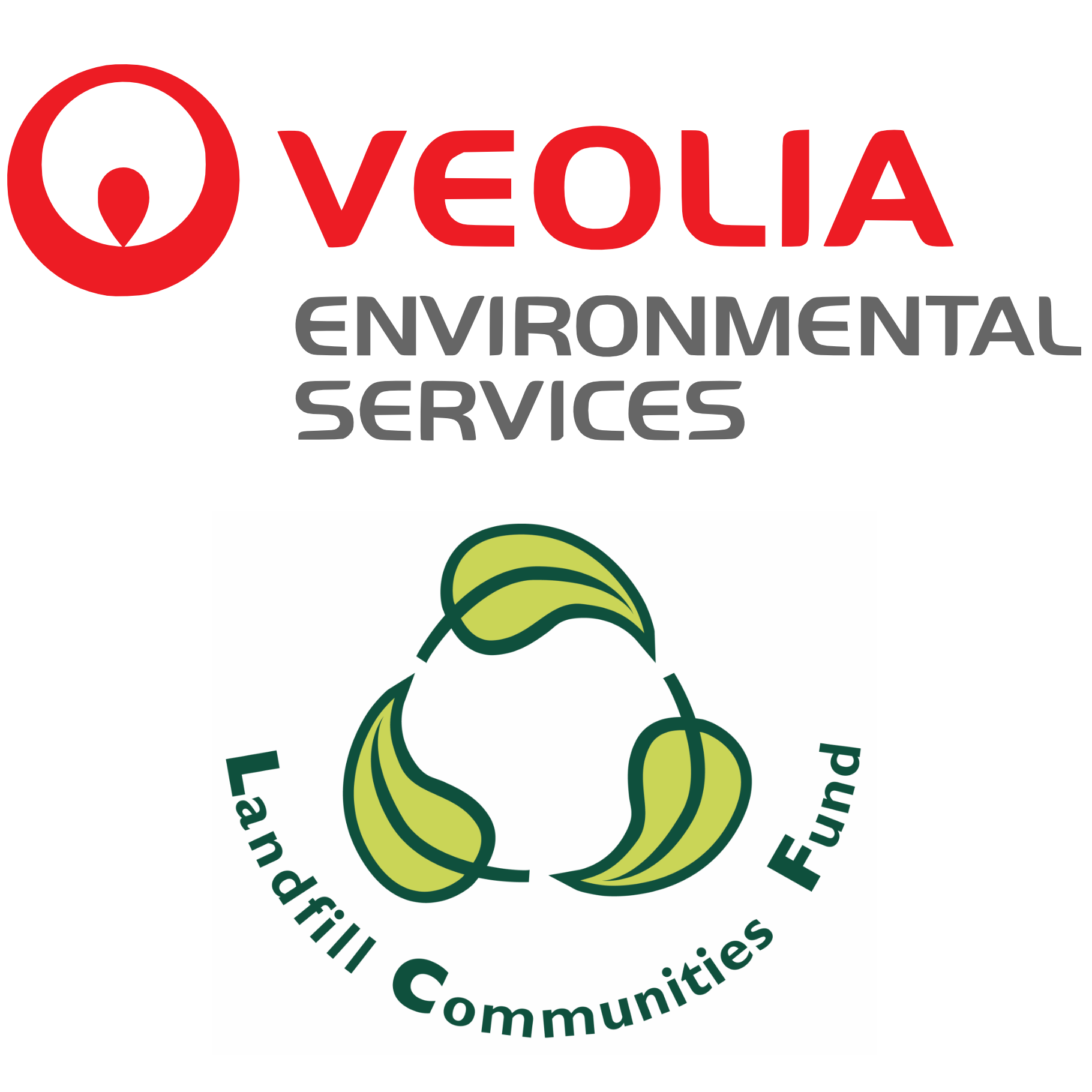 Logo for Veolia Environmental Services featuring the logo for Landfill Community Fund