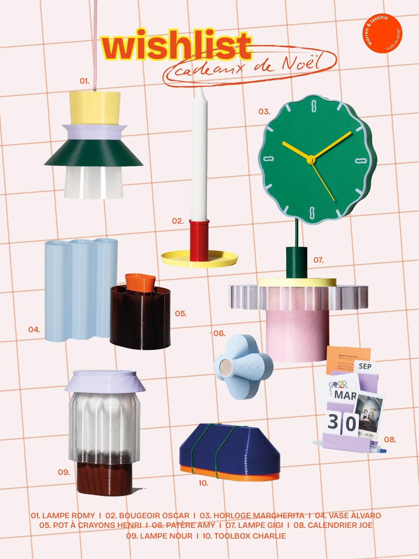 &Agrave; ajouter &agrave; votre Wishlist de No&euml;l ? ✅

🌼Horloge Margherita &ndash; Pour ceux qui aiment regarder le temps filer (et les aiguilles danser)

💡&nbsp;Lampes Nour, Gigi &amp; Romy &ndash; Celles qui transforment votre salon en cocon 