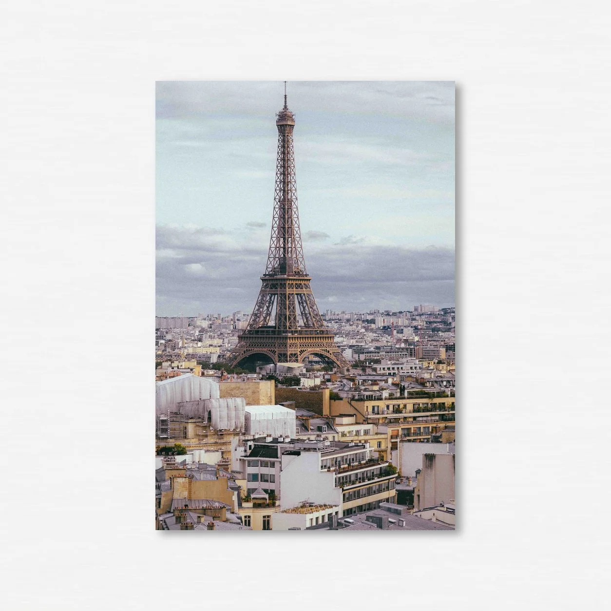 Eiffel Skyline, Paris 2021 — detail of the Eiffel Tower and Paris rooftops.