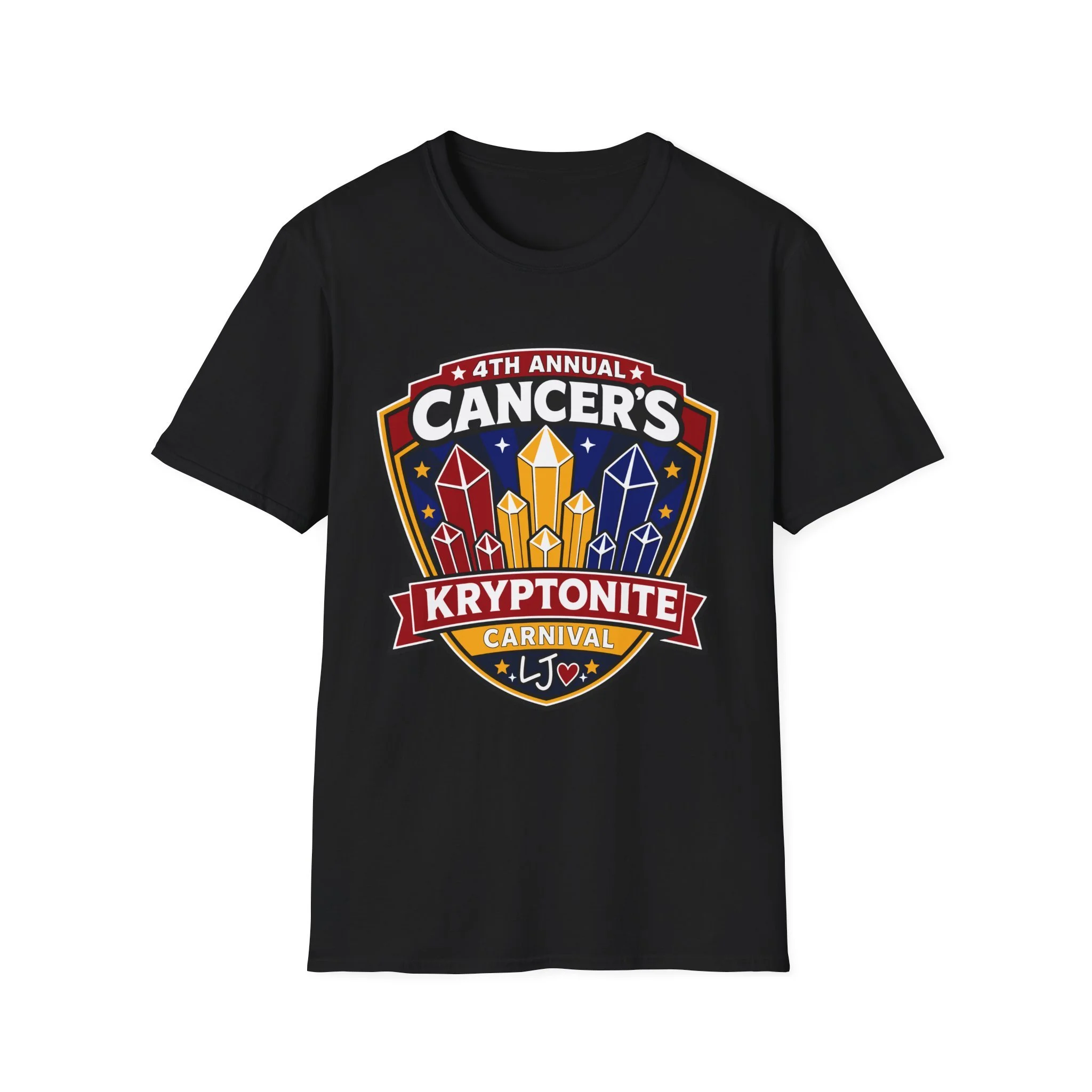 Cancer's Kryptonite Carnival T-Shirt — 4th Annual Fundraiser Shield Design