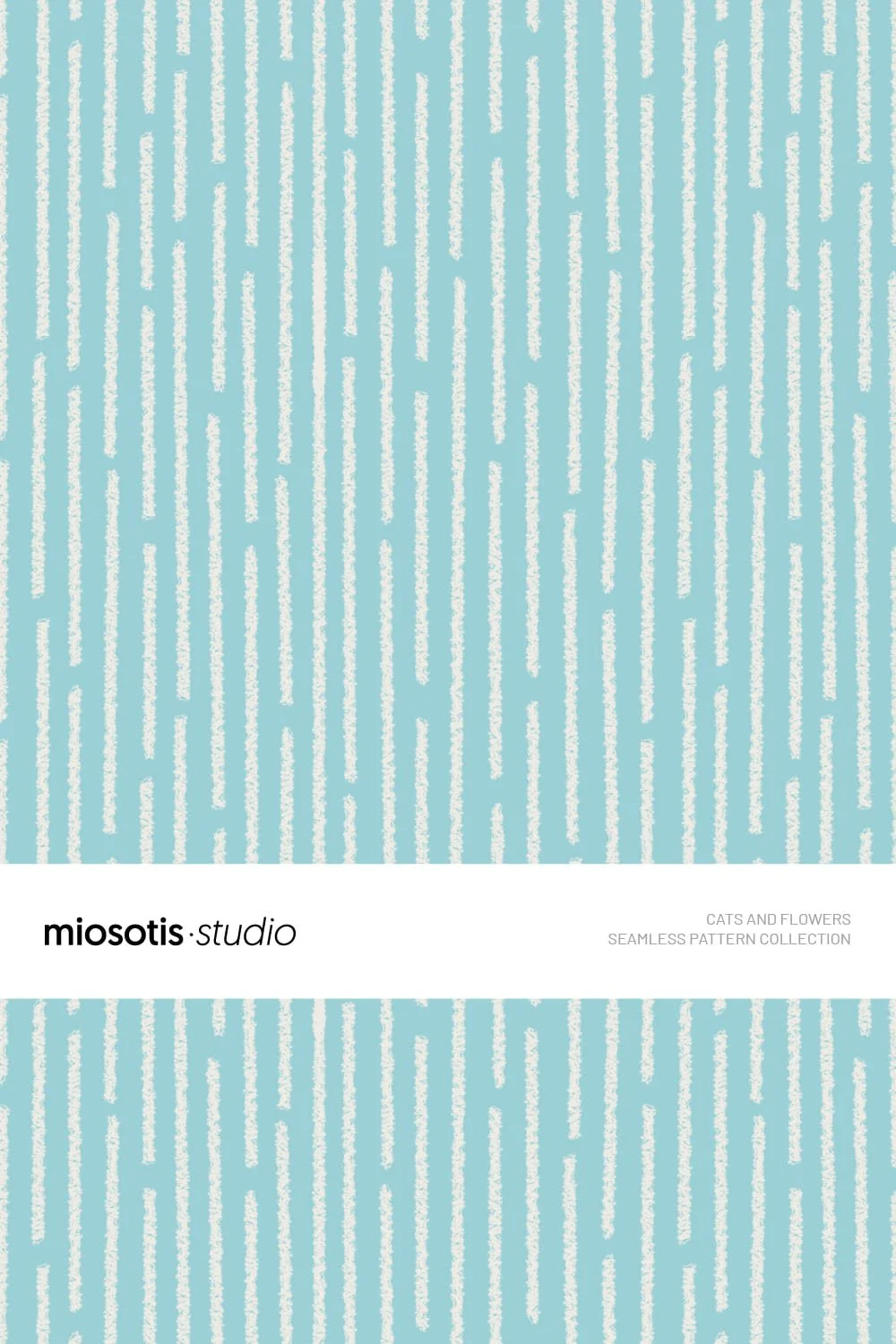 Hand-drawn vertical stripe seamless pattern in soft blue and cream with a playful textured finish.