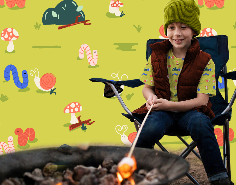 Garden Friends — Coleção de Estampas com Cogumelos, Caracóis e Minhocas