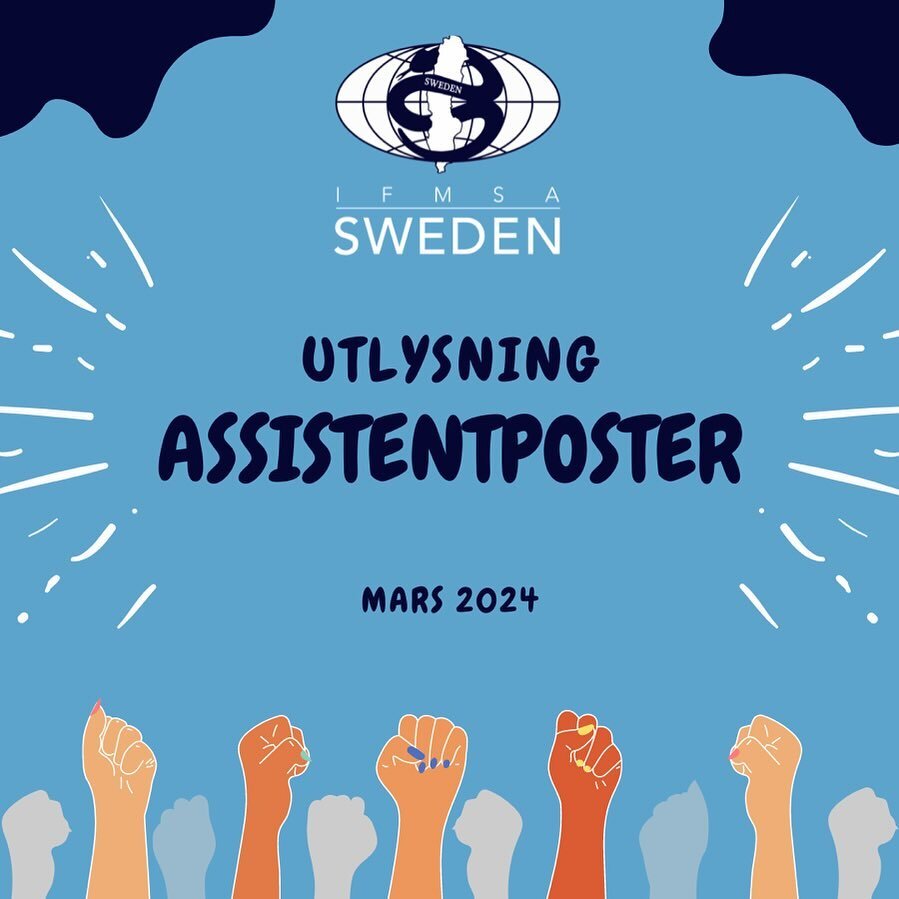 Nu sl&auml;pper vi anm&auml;lan till v&aring;ra nya assistentposter! Dessa poster kommer ge dig 1,5 po&auml;ng och en fantastisk insyn i IFMSA-Sweden&rsquo;s styrelse! In i profilen och klicka p&aring; l&auml;nken till v&aring;r hemsida f&ouml;r att 