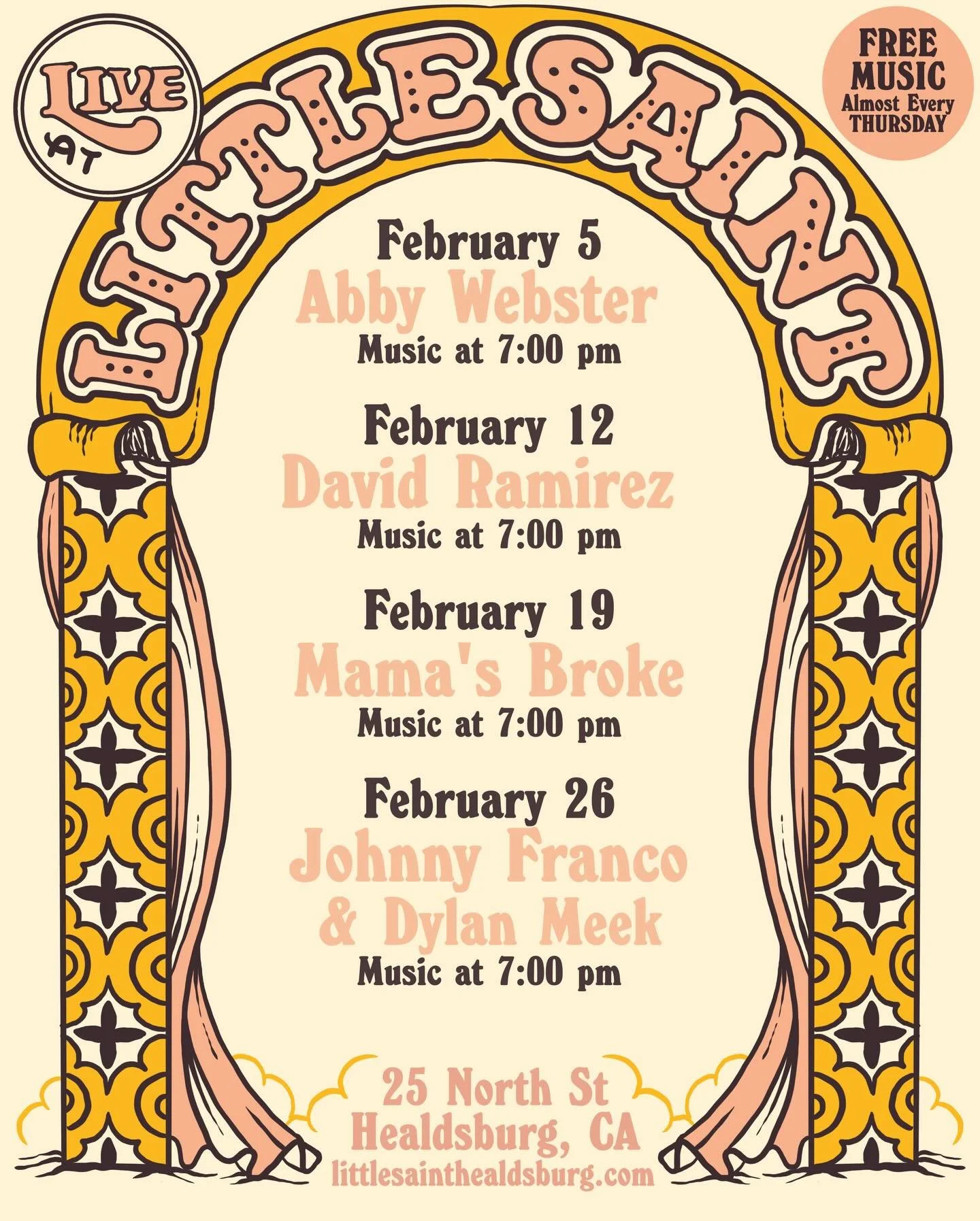 February brings plenty of reasons to get out of the house. Don&rsquo;t miss a beat!👇

Thu, Feb 5 | FREE &mdash; @abbywebsterrr | Hailing from Bozeman, MT, Abby weaves together bluegrass and folk heritage with indie rock and honky-tonk flair, craftin