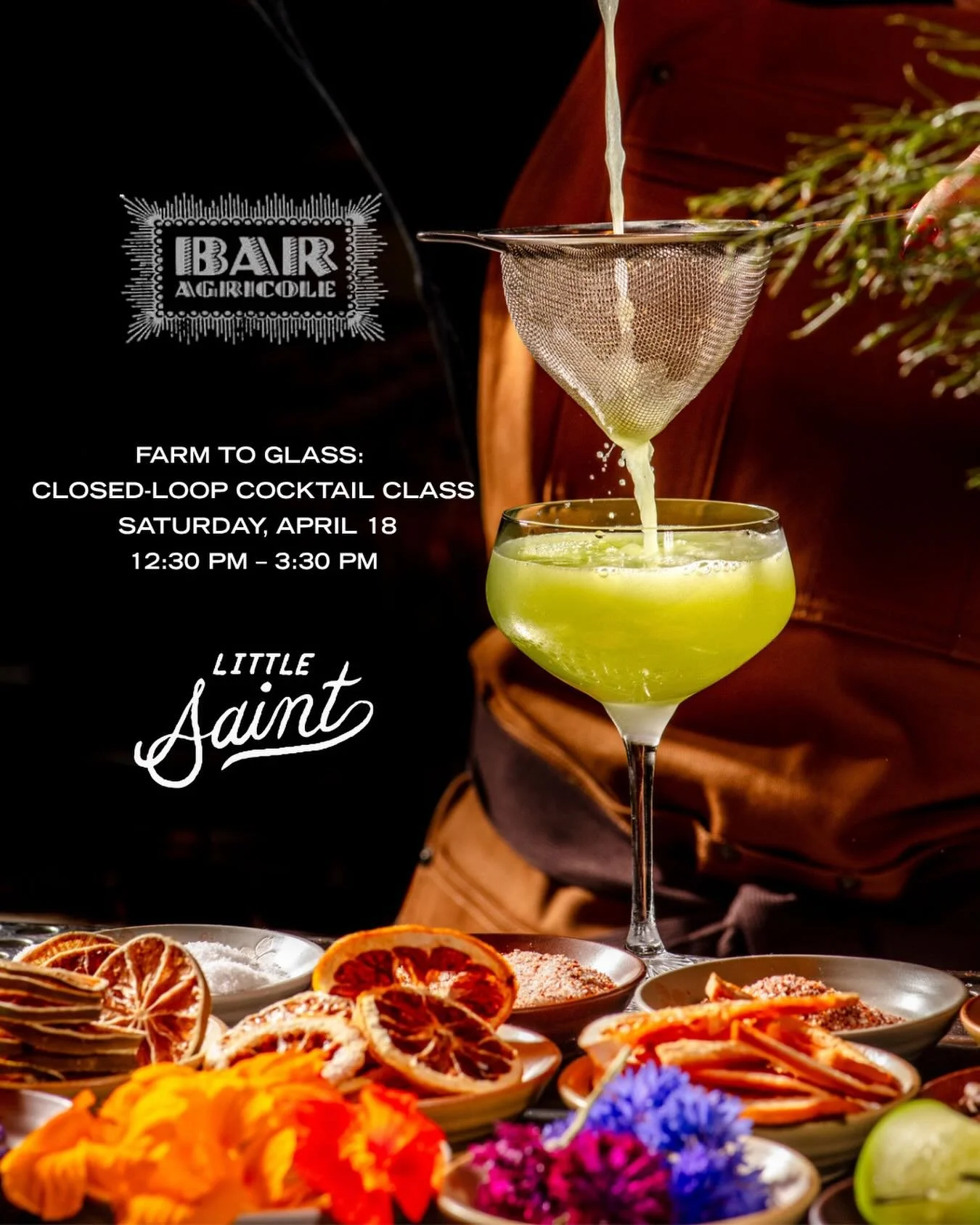 Time to shake some cocktails! Step behind the bar with @littlesainthealdsburg and James Beard Award-winner @thadvogler of @baragricole, and craft vibrant, zero-waste cocktails using ingredients grown at @littlesaintfarm. 

🎟️ Get more details and ti