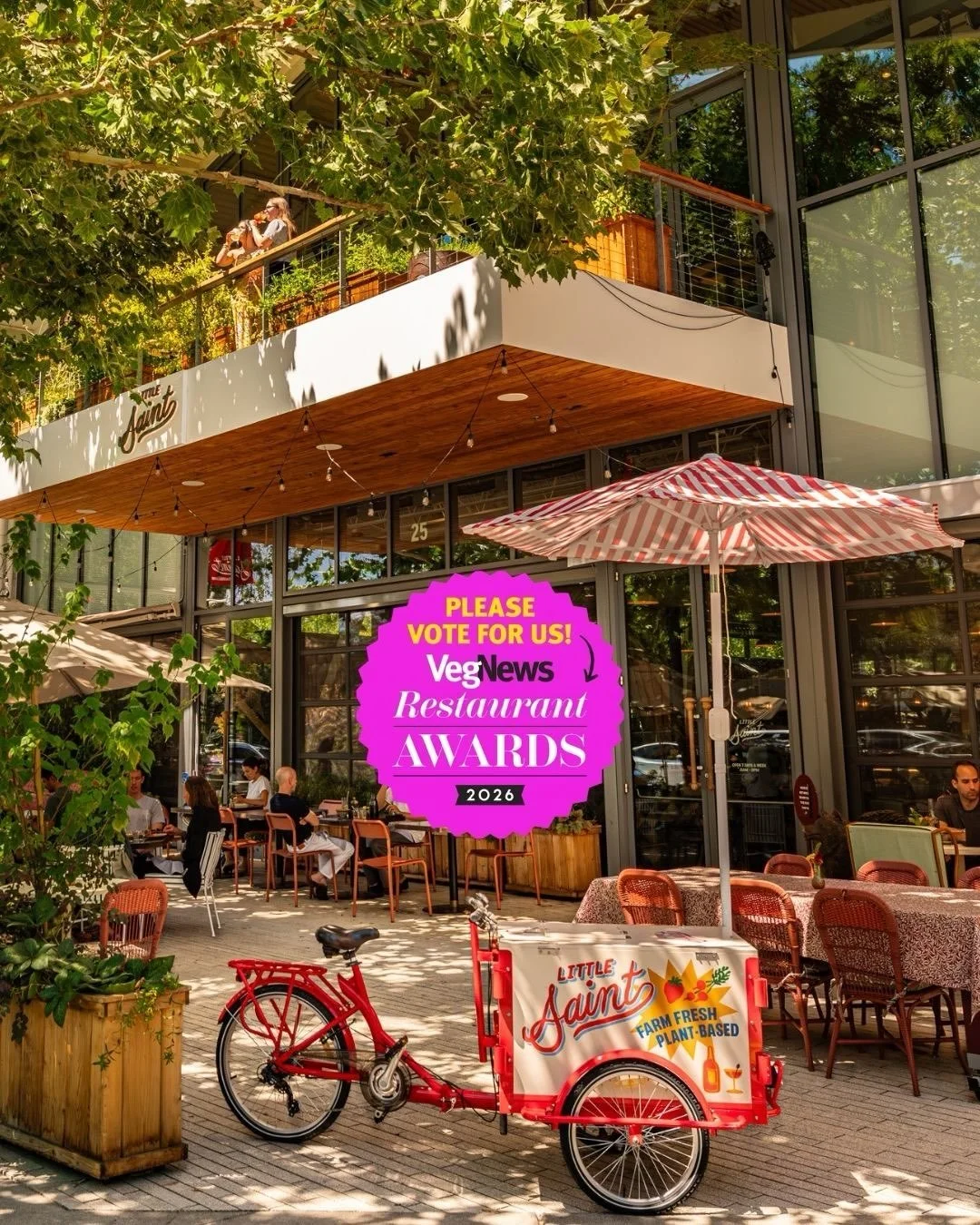 We&rsquo;re nominated in the @vegnews Restaurant Awards! 🌱✨ If Little Saint has been part of your table, we&rsquo;d love your vote for Best Vegan Upscale Restaurant. Vote at the link in bio. 💚

📷 @emmakcreative