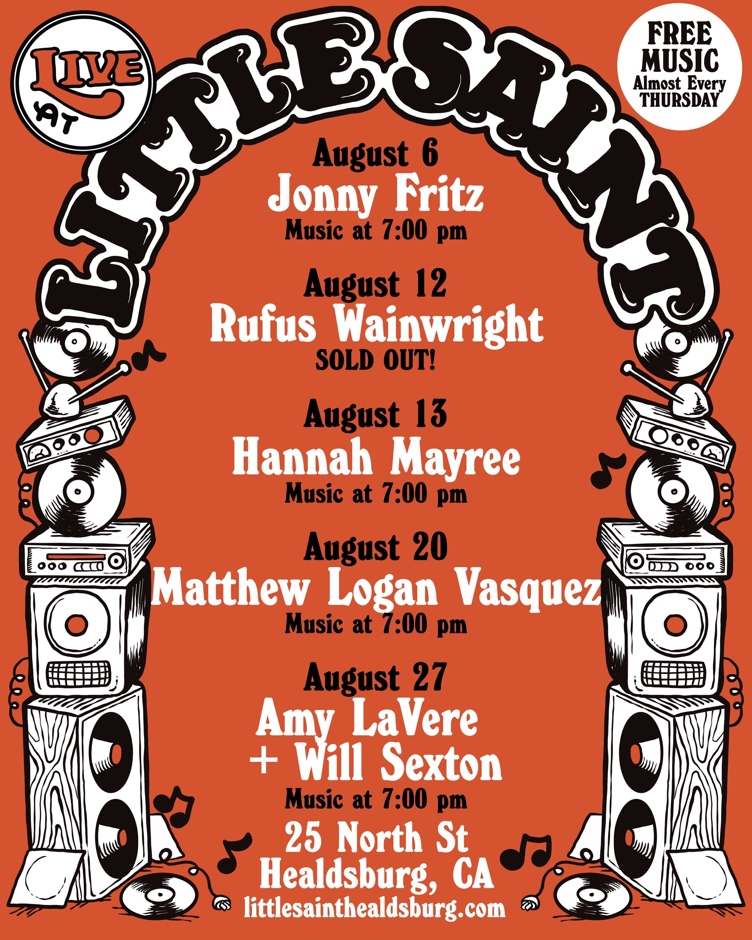 AUGUST LINEUP IS HERE. A great month of music to close out summer.

Thu, Aug 6 | FREE &mdash; @dadcountry 
You may know Jonny Fritz as Little Saint&rsquo;s Music Director, but this August you&rsquo;ll get to experience the musician himself on stage. 