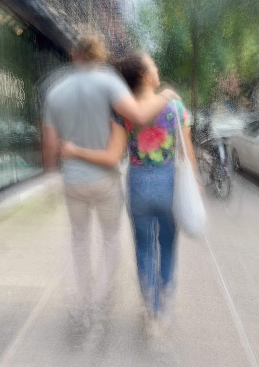  A simple gesture can provide the viewer with all the detail they need.  Here the interaction between the couple helps convey a loving moment. 