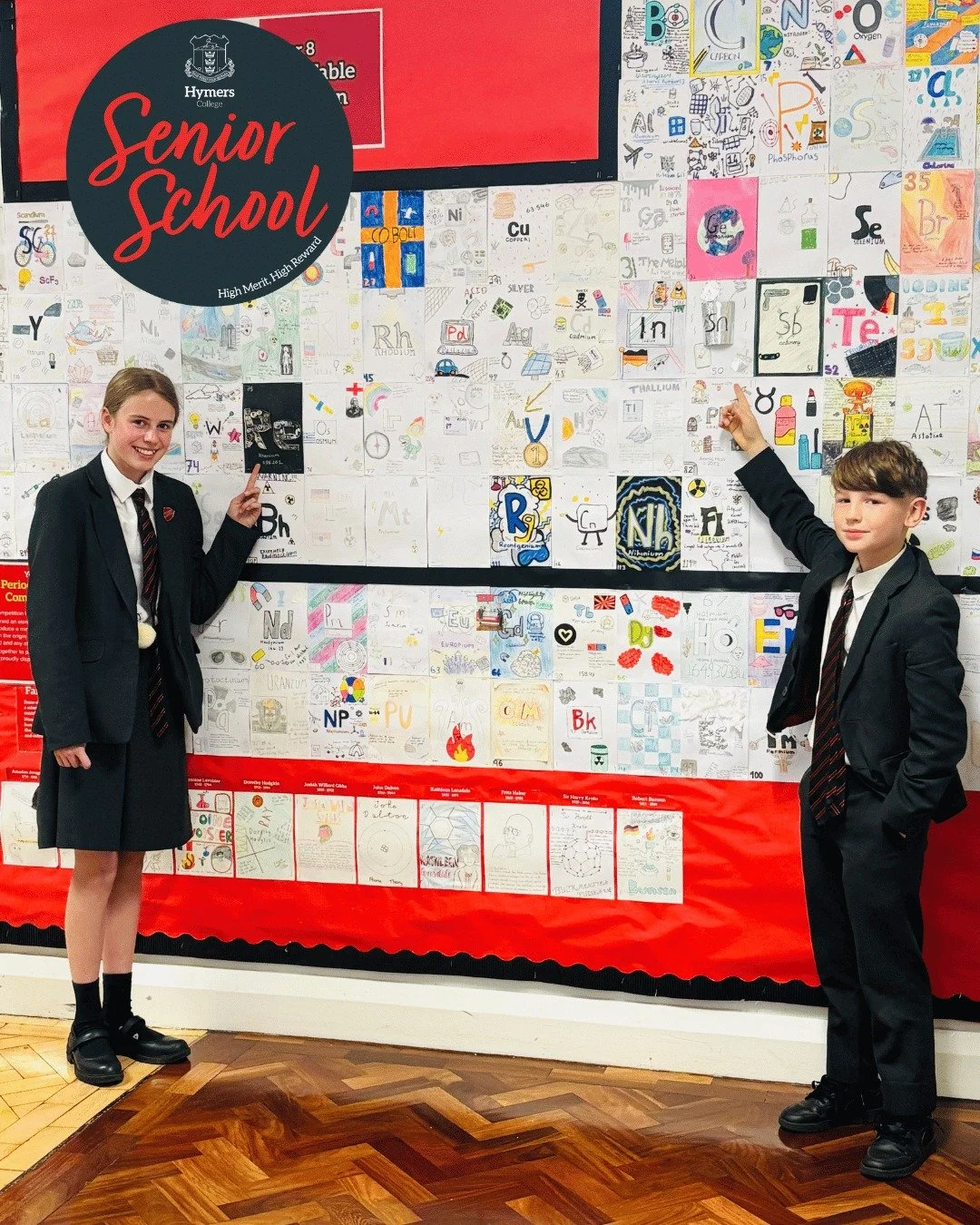 Creativity meets Chemistry! 

Year 8 students  showcased their scientific knowledge and creativity in the annual Periodic Table Poster Competition. Every student designed and produced a poster illustrating their assigned element, creating a stunning 